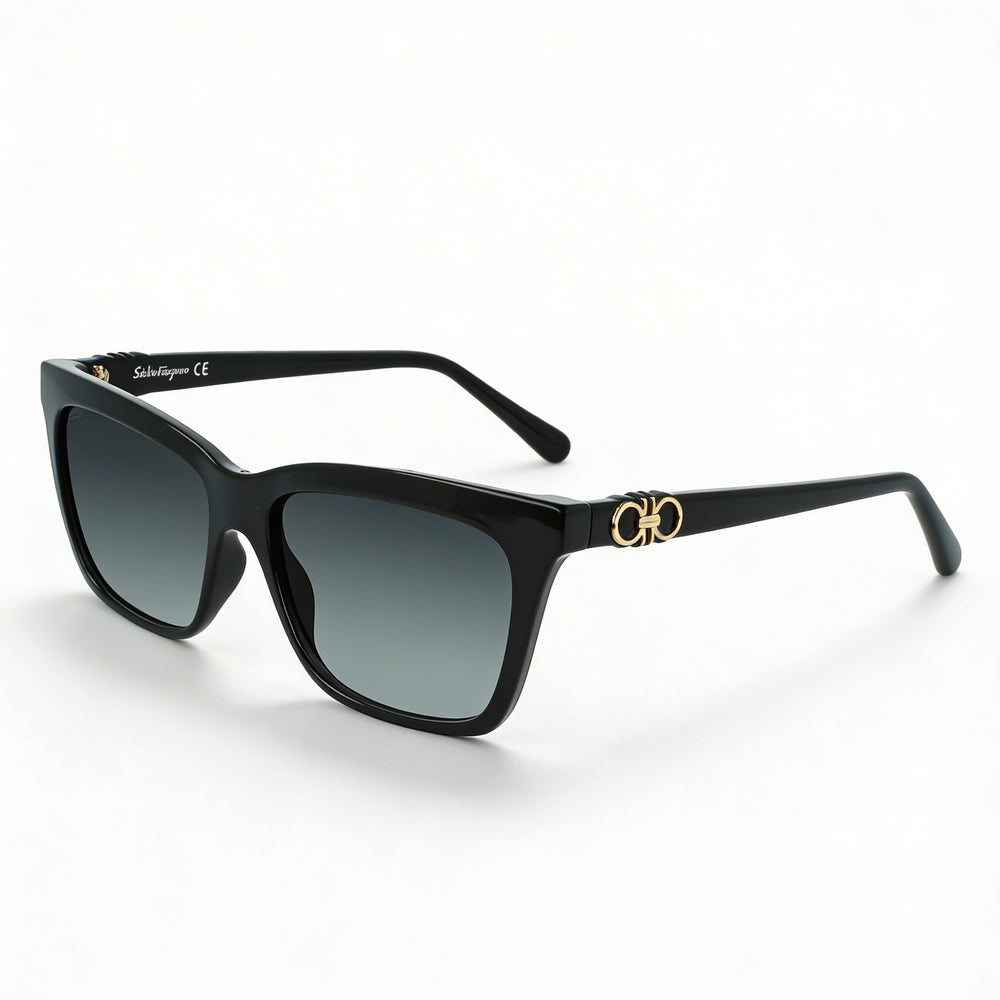 Salvatore Ferragamo SF1027S Gafas de Sol Cuadradas Unisex Plástico Negro Degradado Lentes Azul Degradado 55mm Protección UV