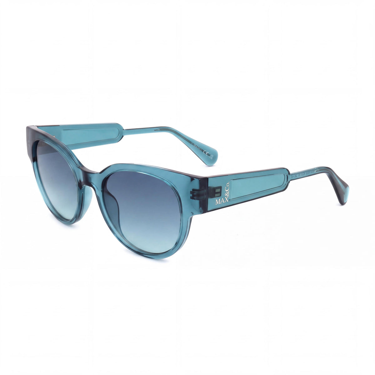 Max&Co. MO0085 Women's Sunglasses featuring an Injected Rode Glans Frame and Blue Lenses, 50mm Lens Width, Photo 1