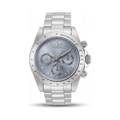 Invicta Speedway Men's Silver Stainless Steel Quartz Luminous Flame Fusion Crystal Bezel Marked Watch 200m WR 39.5mm