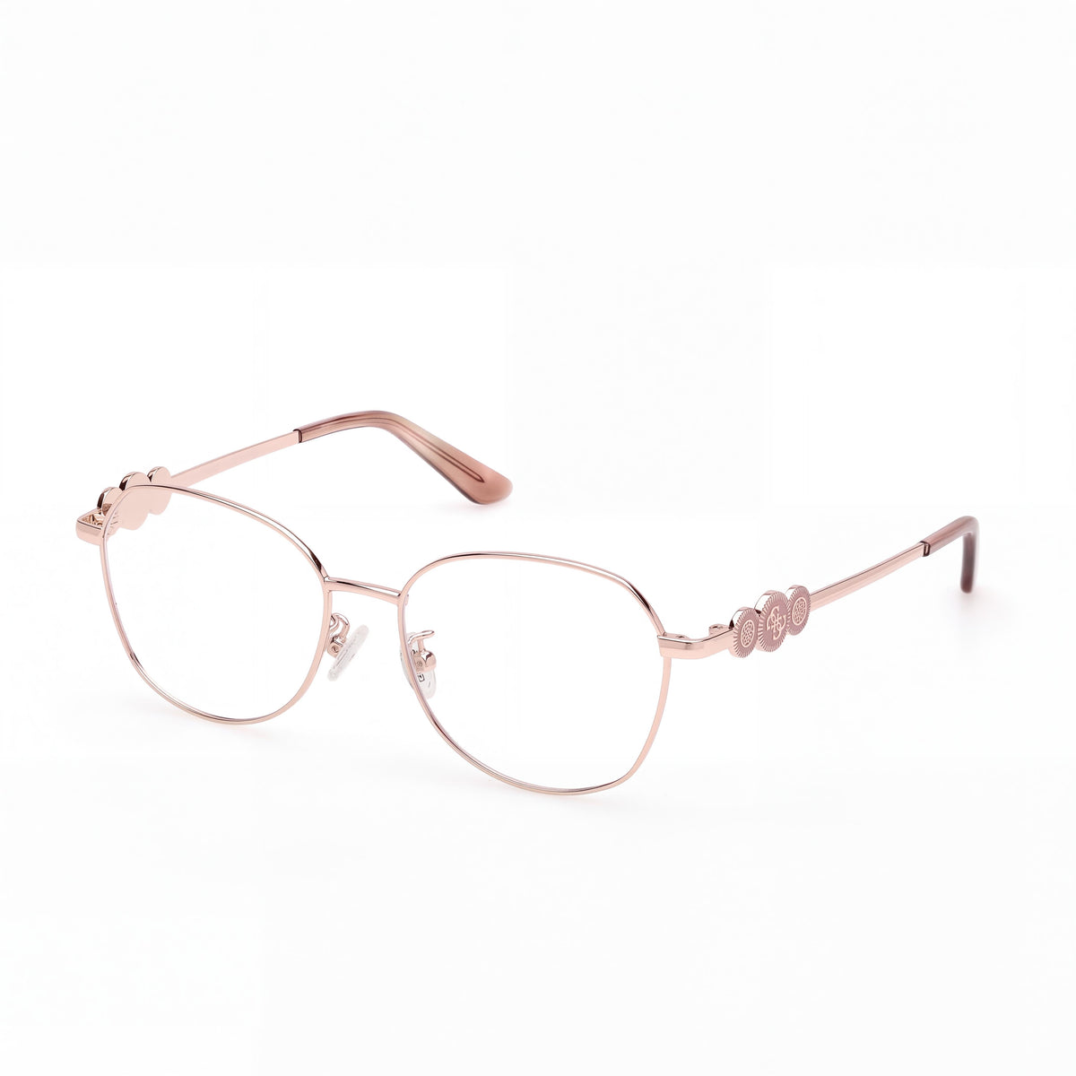 GUESS Gu50256-d Black Frame Material in Shiny Rose Gold Polycarbonate Lens Unisex Eyewear 52mm, Photo 1