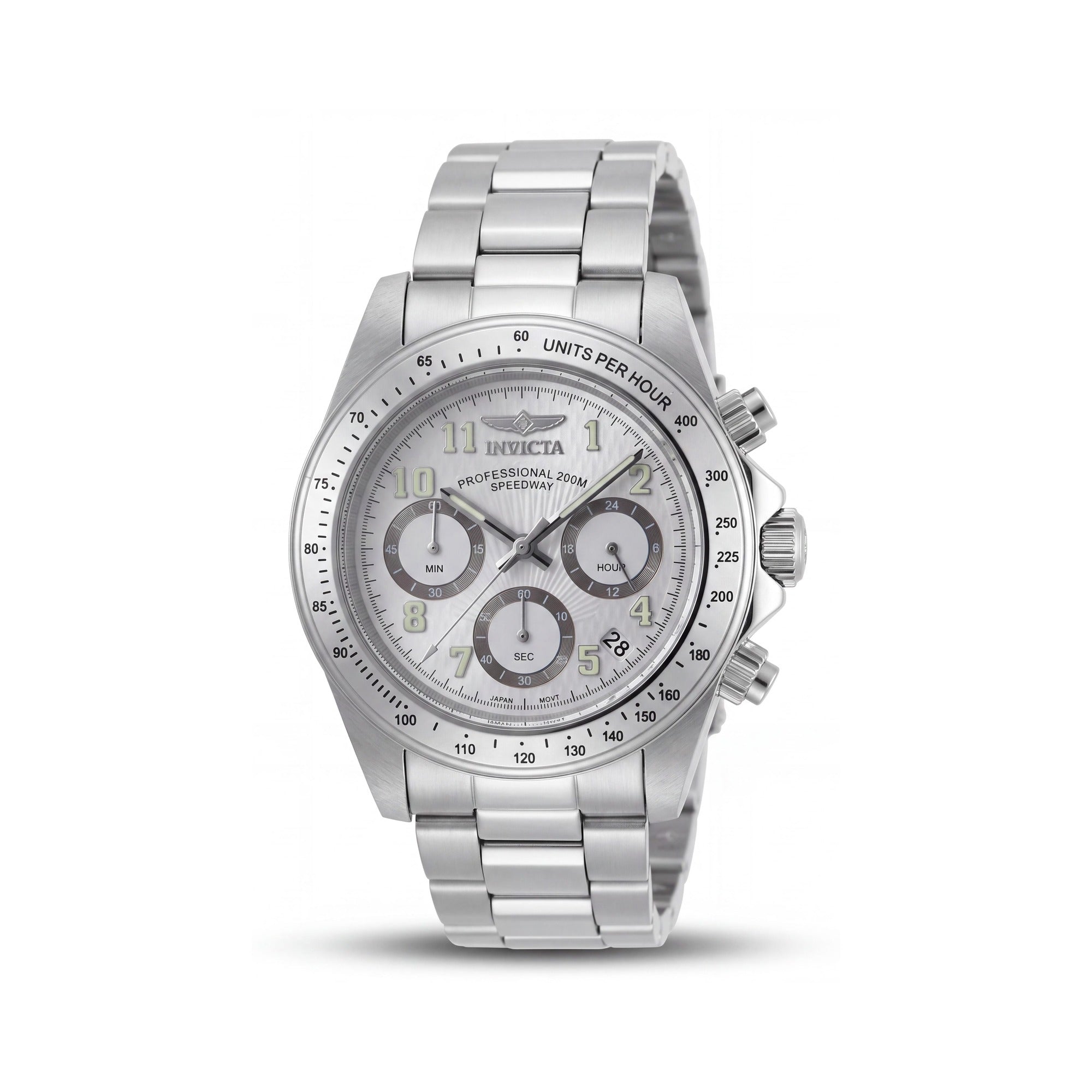 Invicta Speedway Men's 40mm Stainless Steel Case & Bracelet White Dial Quartz Chronograph Dive Watch, Photo 1