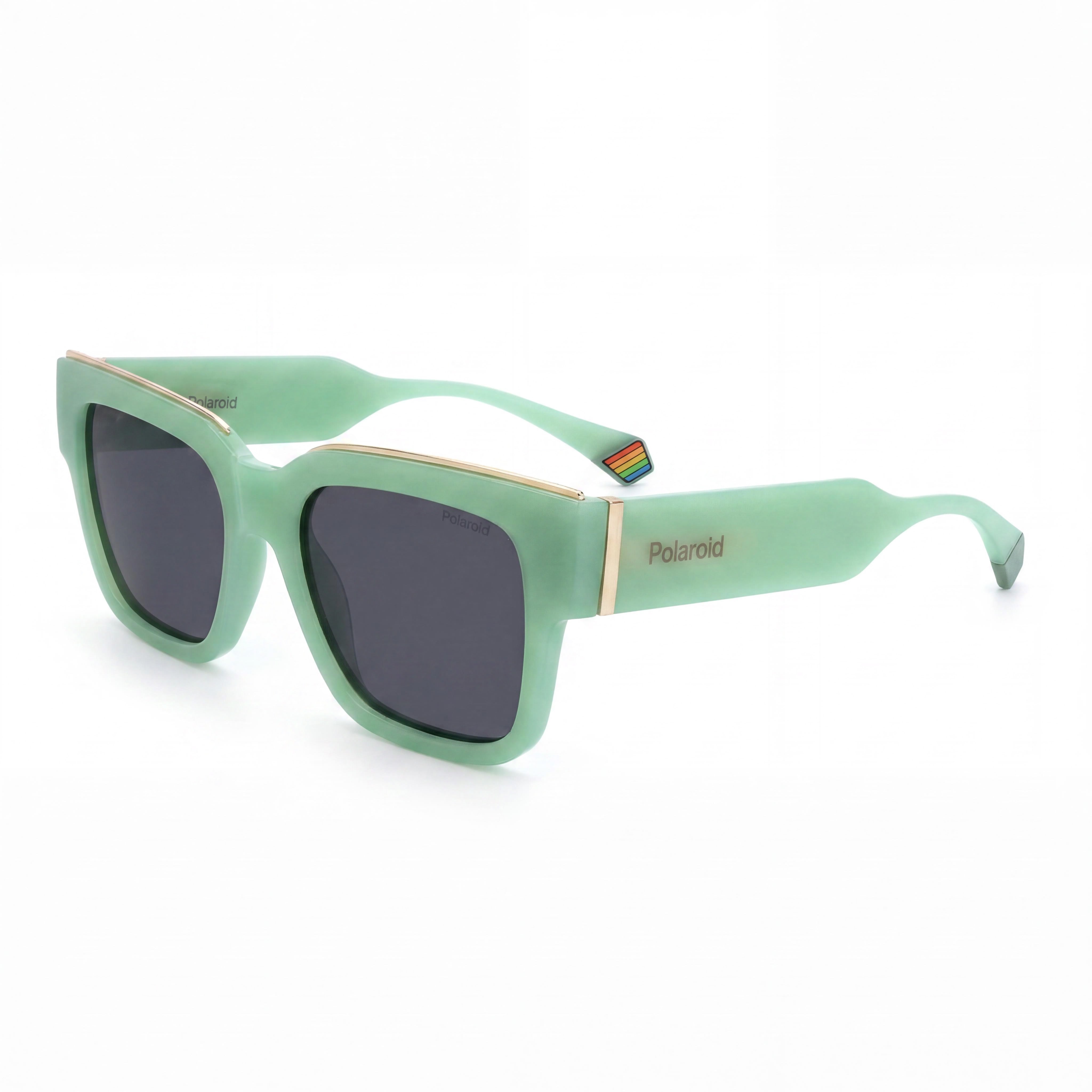 Gafas de sol Polaroid PLD 6198/S/X unisex, estilo casual, con montura verde y lentes grises de policarbonato y protección UV, 52 mm, Photo 1