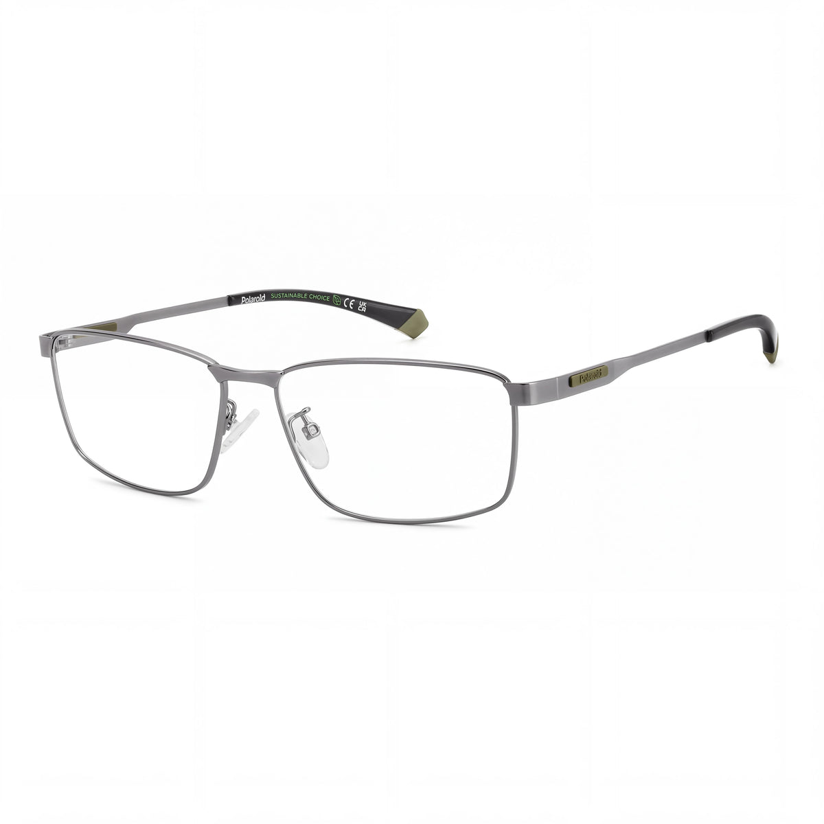Polaroid Pld D534/G para hombre, de ECO ACERO INOXIDABLE, montura sin gafas en rutenio oscuro mate, 55 mm, Photo 1