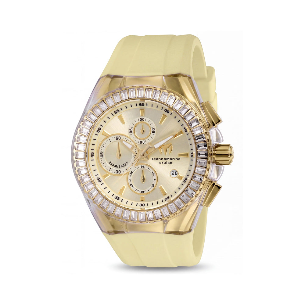 Technomarine Cruise TM-121159 Reloj Cronógrafo de Cuarzo Unisex Moderno de Acero Inoxidable Dorado 45mm