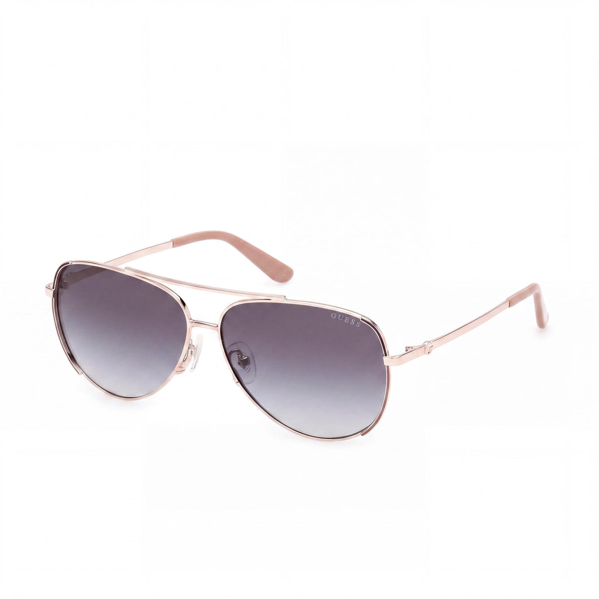 GUESS Gu00193 Gafas de sol de mujer con montura de metal dorado pálido brillante, lentes ahumadas degradadas y protección UV 58 mm, Photo 1