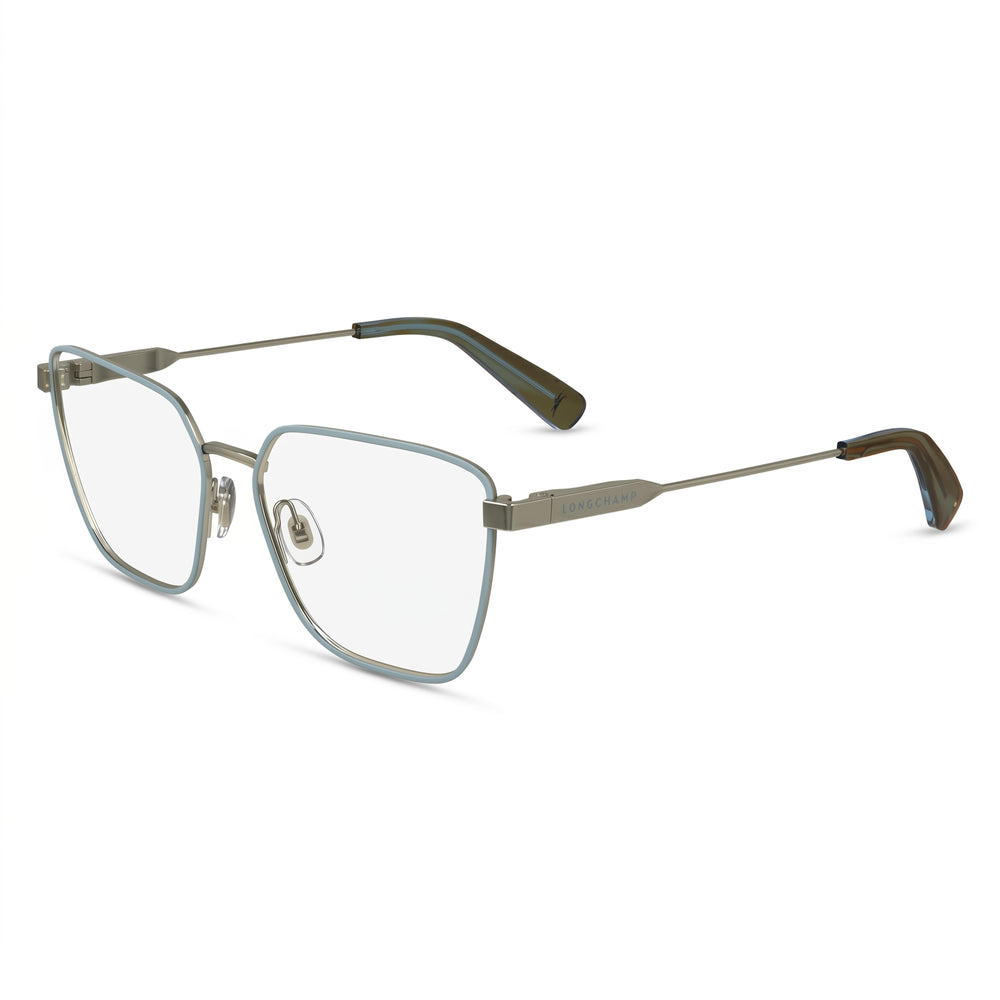 Longchamp LO2164 Gold Rectangle Eyeglasses for Men, Metal frame