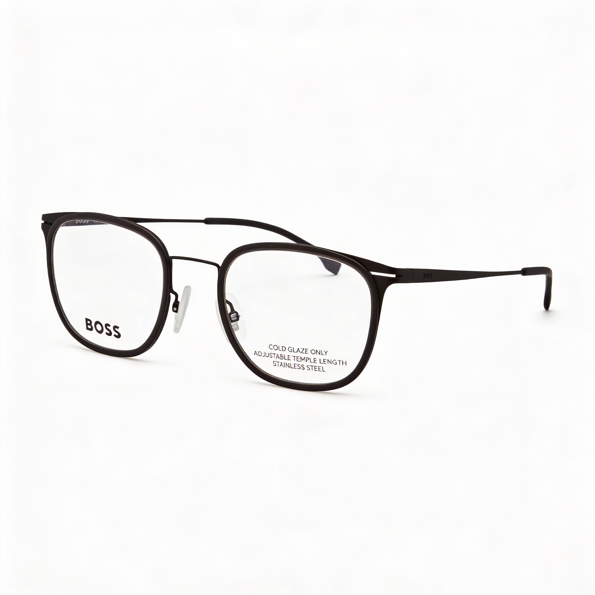 Hugo Boss Modern Men's Matte Black Grey Alloy Steel Frame Non-Polarized Polycarbonate Lenses Sunglasses 53mm, Photo 1