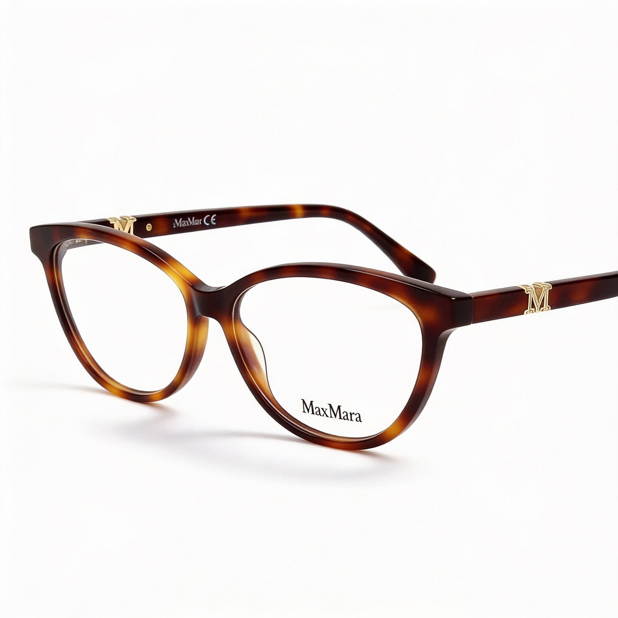 MaxMara Women's Casual Dark Havana Plastic Frame Transparent Polycarbonate Lens Sunglasses, 54mm Lens Width, Photo 1