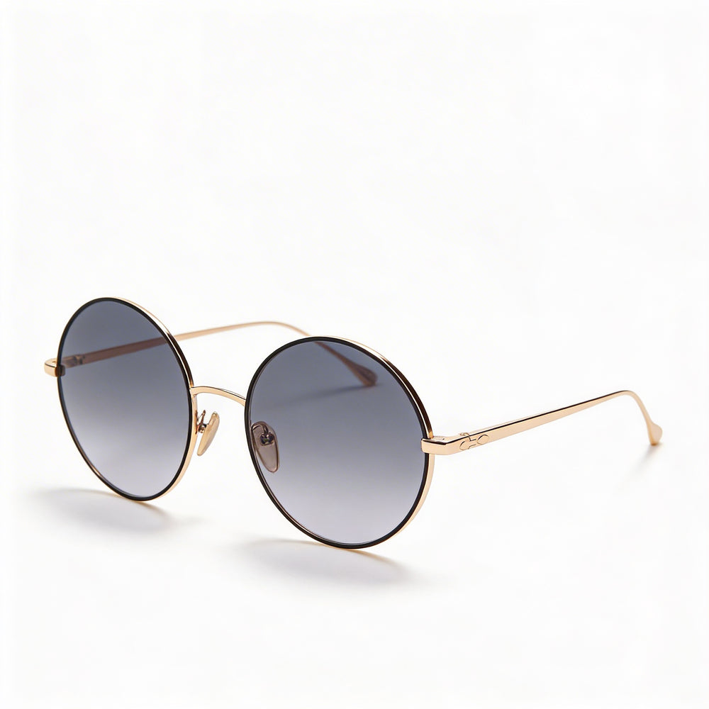 Gafas de sol clásicas Isabel Marant para mujer, redondas, de acero inoxidable, color negro y dorado, con protección UV, 54 mm