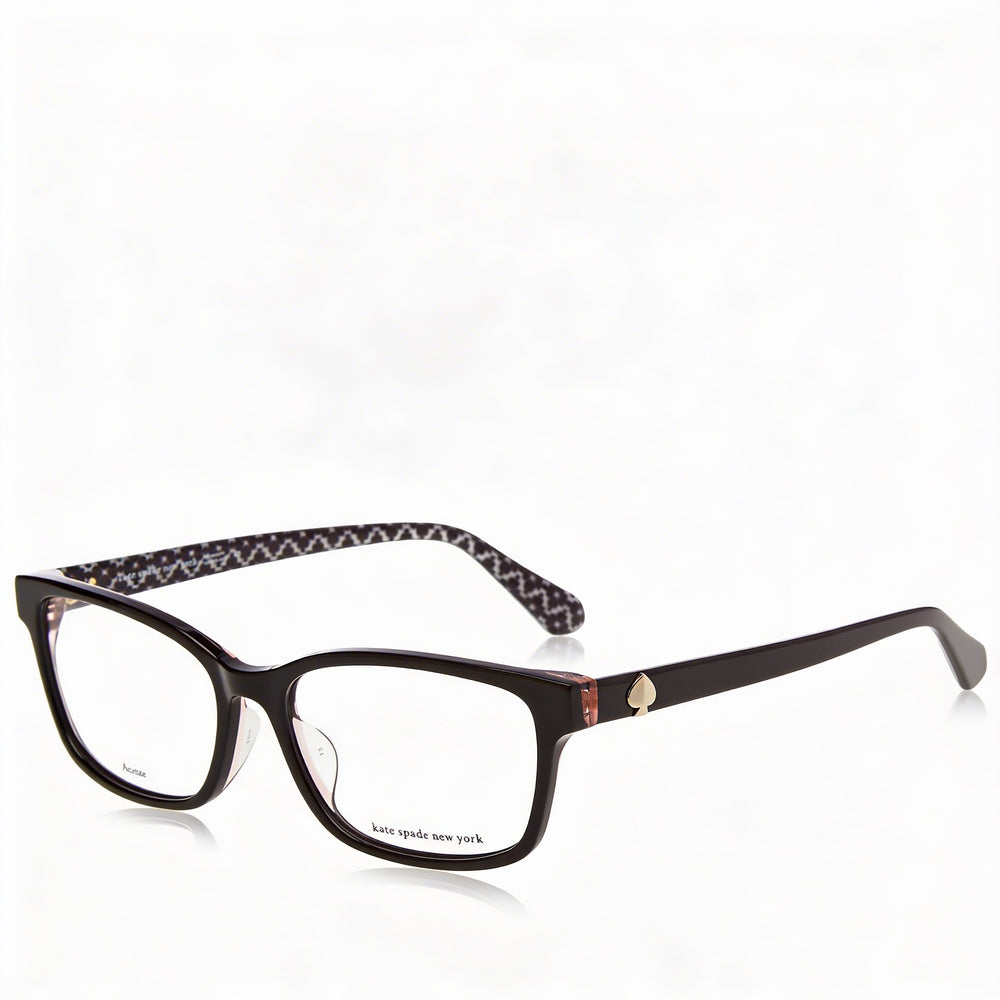 Monturas ópticas de acetato Kate Spade New York Cariane/F para mujer en NEGRO ROSA, ancho de lente de 55 mm, con estuche