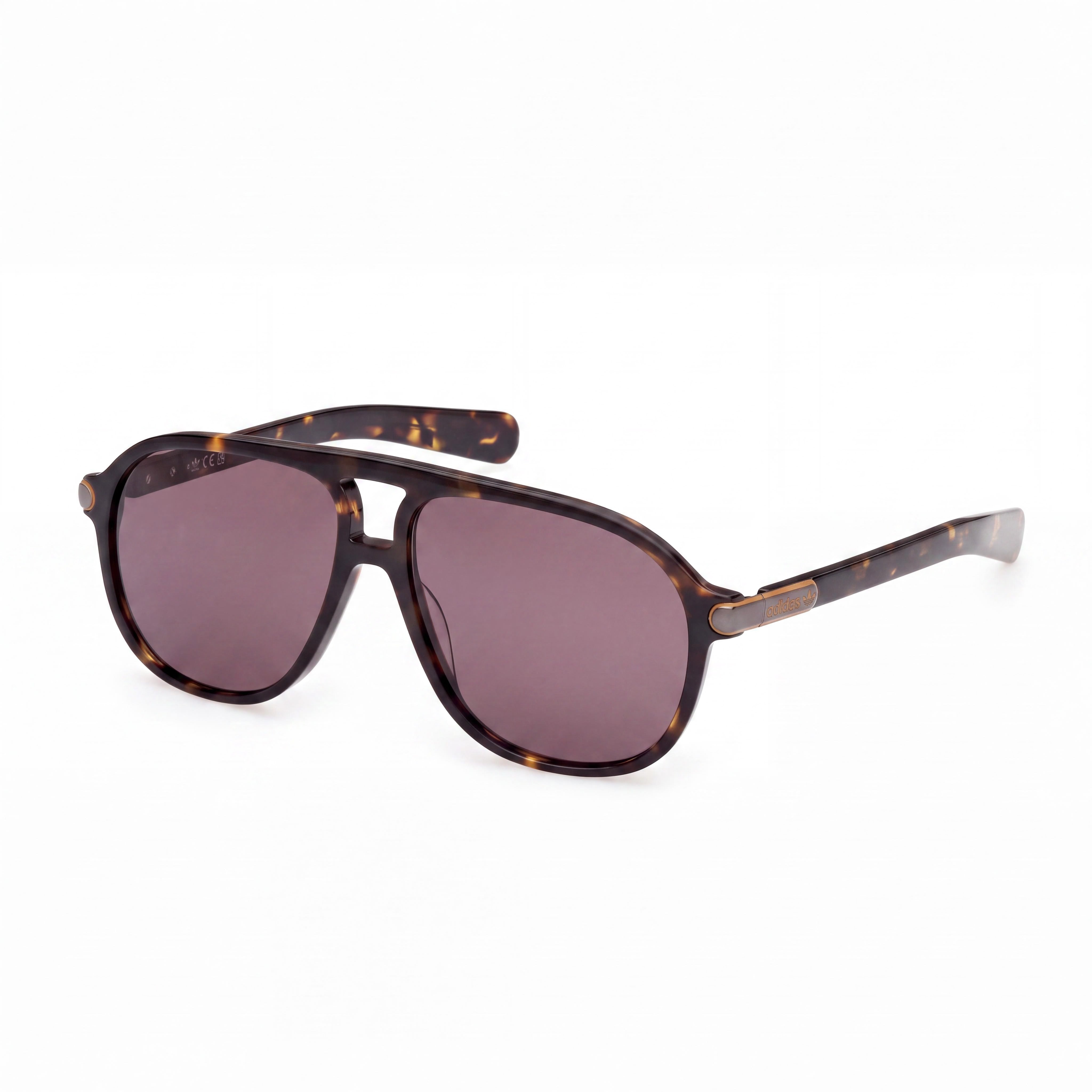 adidas Originals Or0136 Unisex Sunglasses, Dark Havana Plastic Frame, Brown Non-Polarized Lenses, 58mm, Photo 1