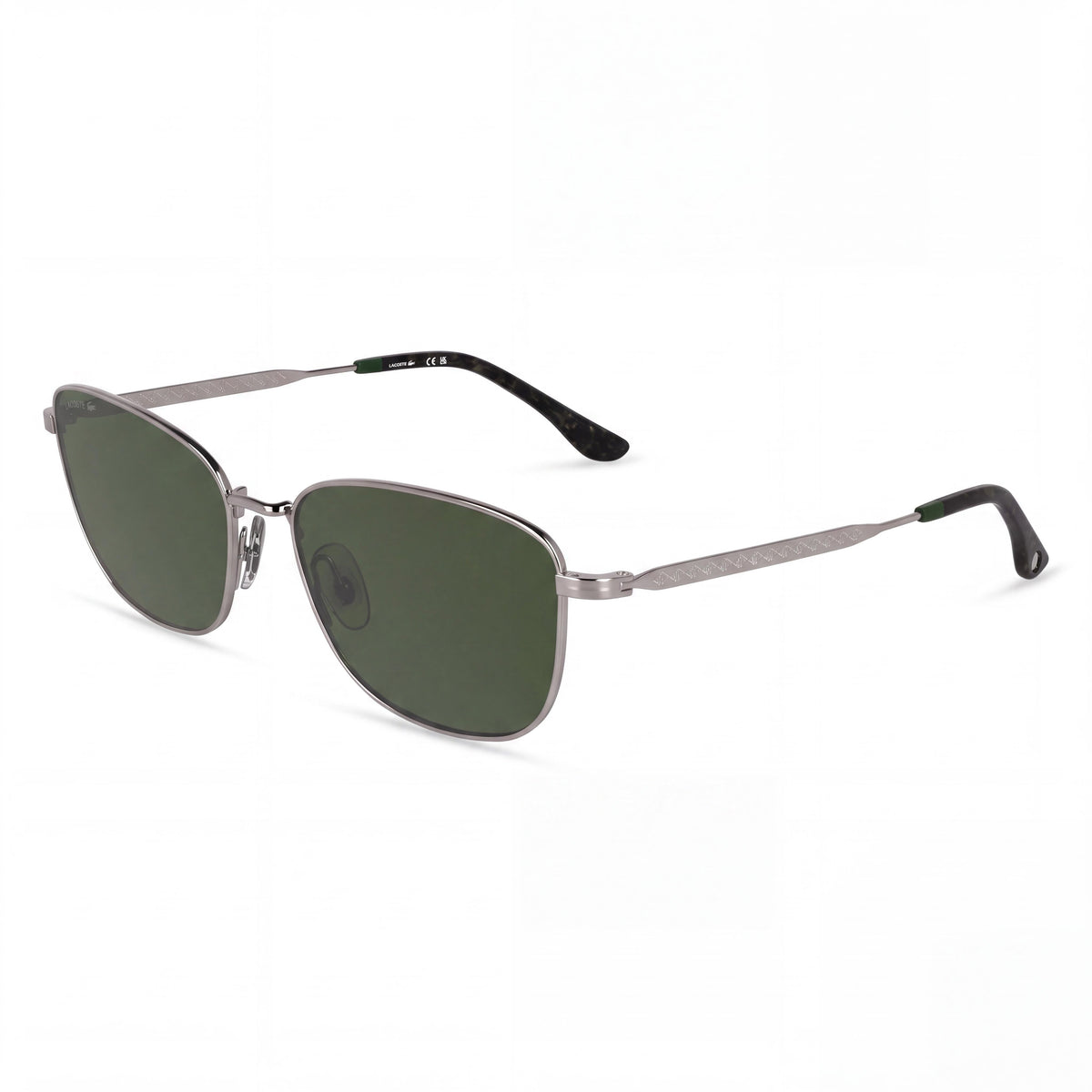 Gafas Lacoste Casual para mujer con montura metálica en color gris plomo, con lentes verdes y protección UV, 56 mm, Photo 1