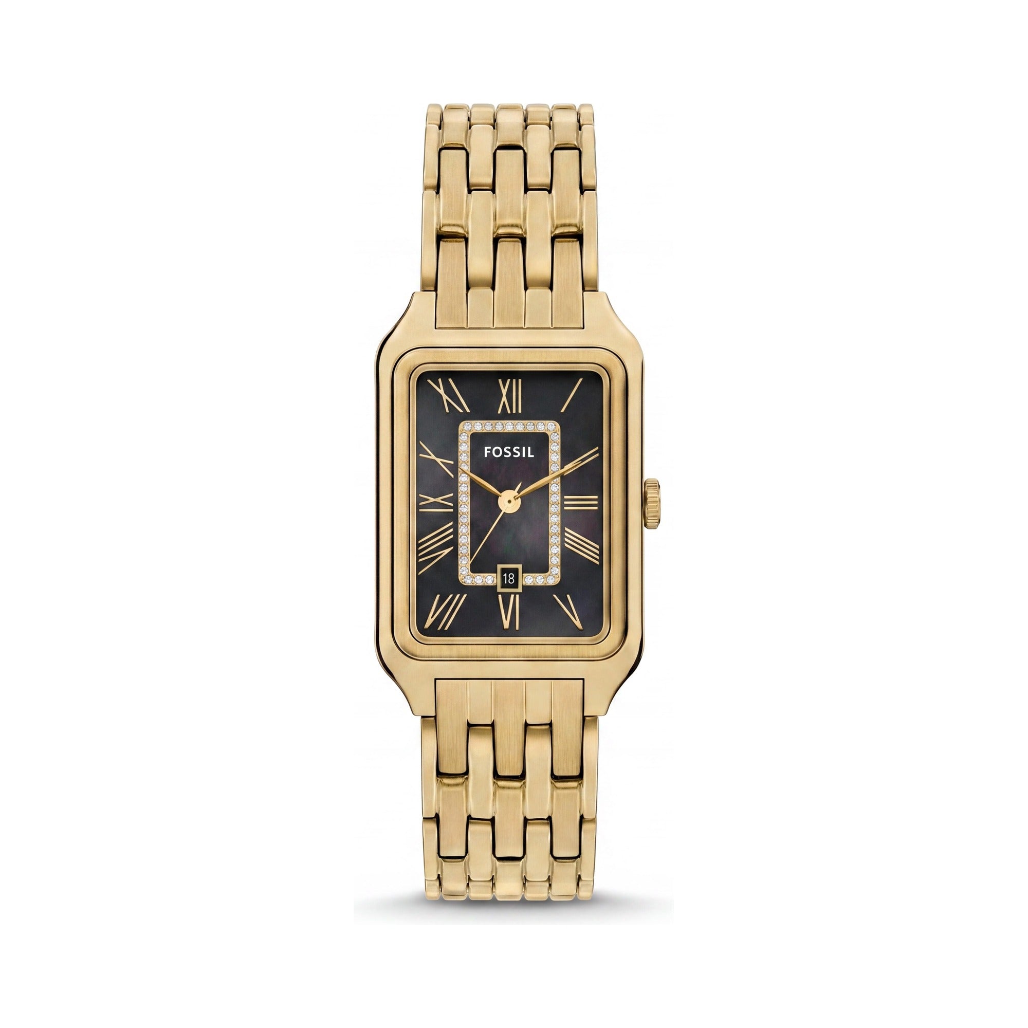 Reloj Fossil para mujer, de acero inoxidable dorado, de cuarzo, con números romanos y fecha, de 26 mm., Photo 1
