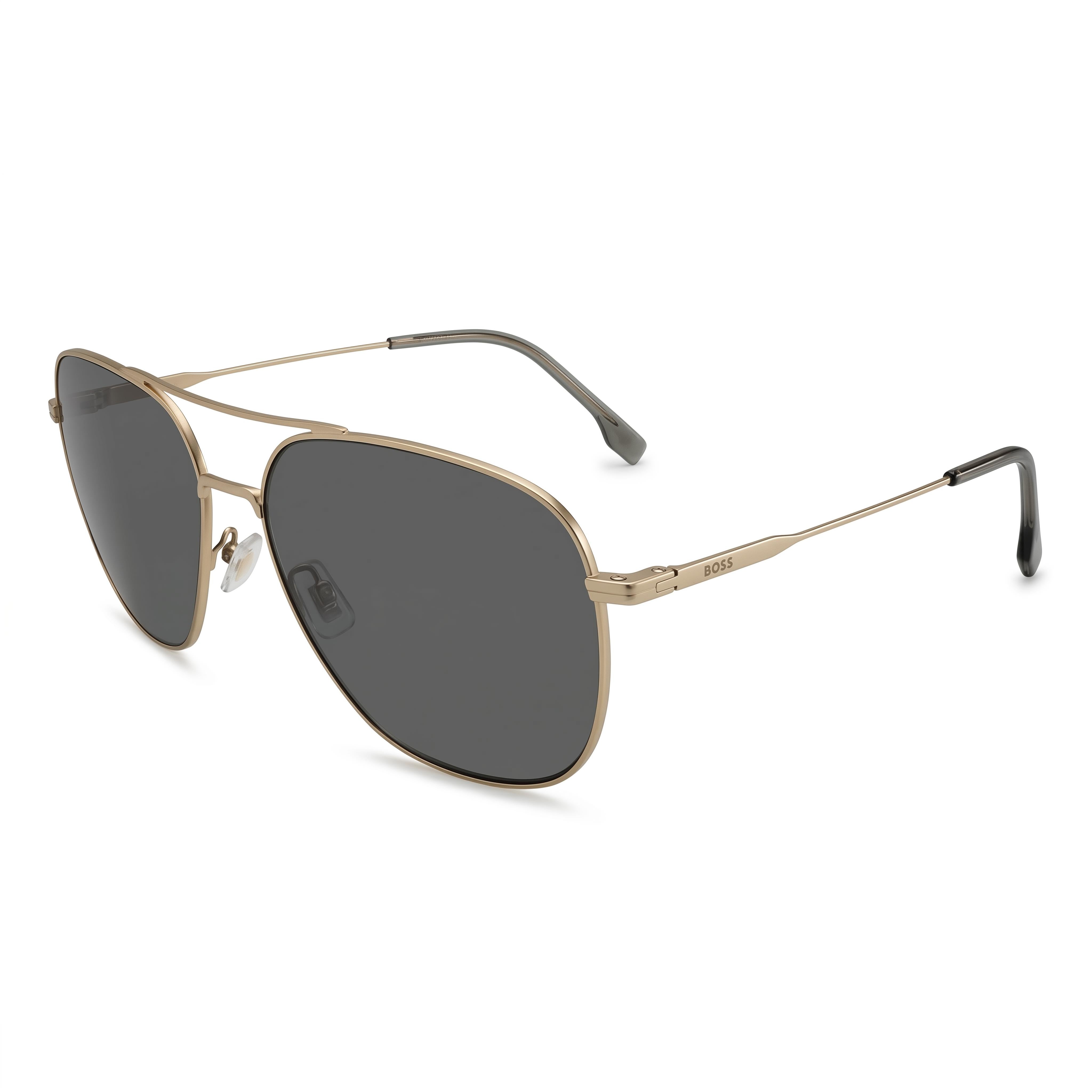 Hugo Boss 1557 Matte Gold Aviator Sunglasses for Men, 62mm, Photo 1