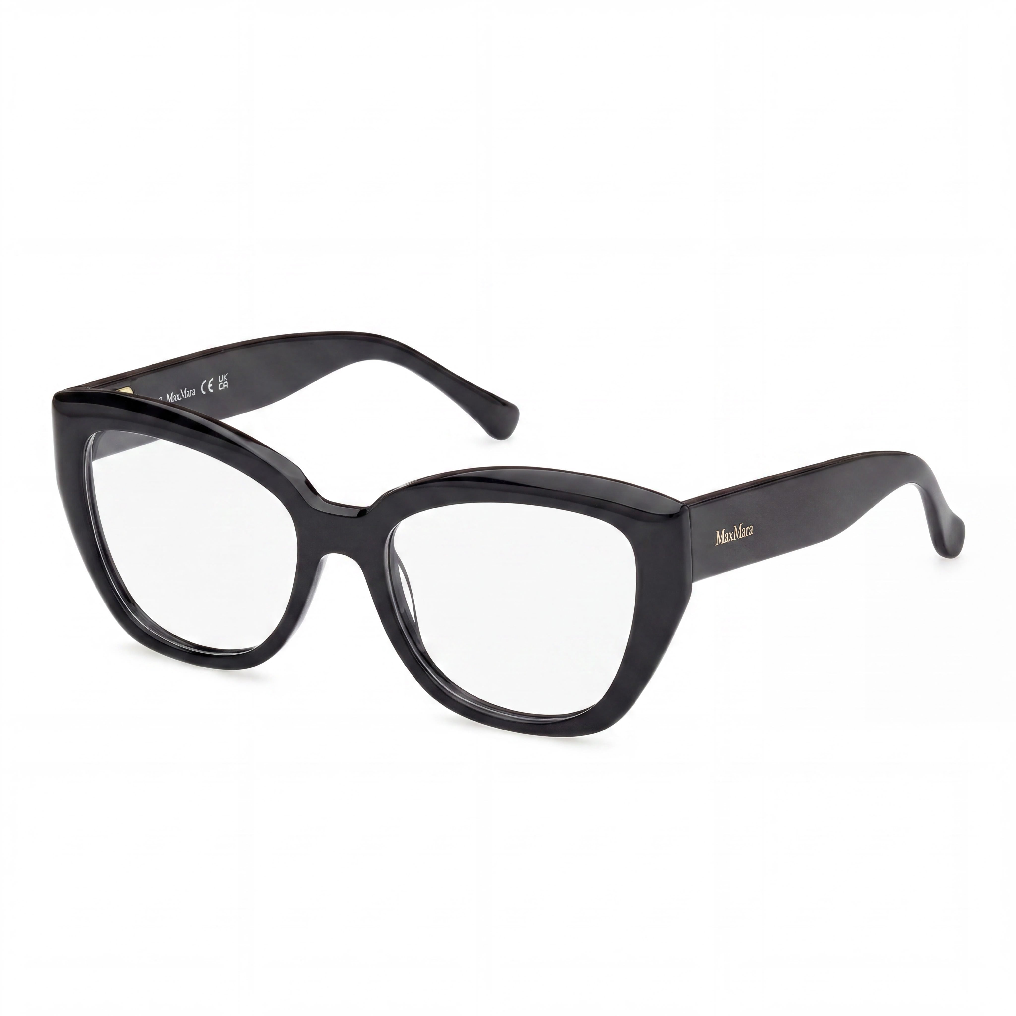 MaxMara Women's MM5134 Polarized Eyewear featuring a Shiny Black Plastic Frame and Multicoloured Lenses, 54mm, Photo 1