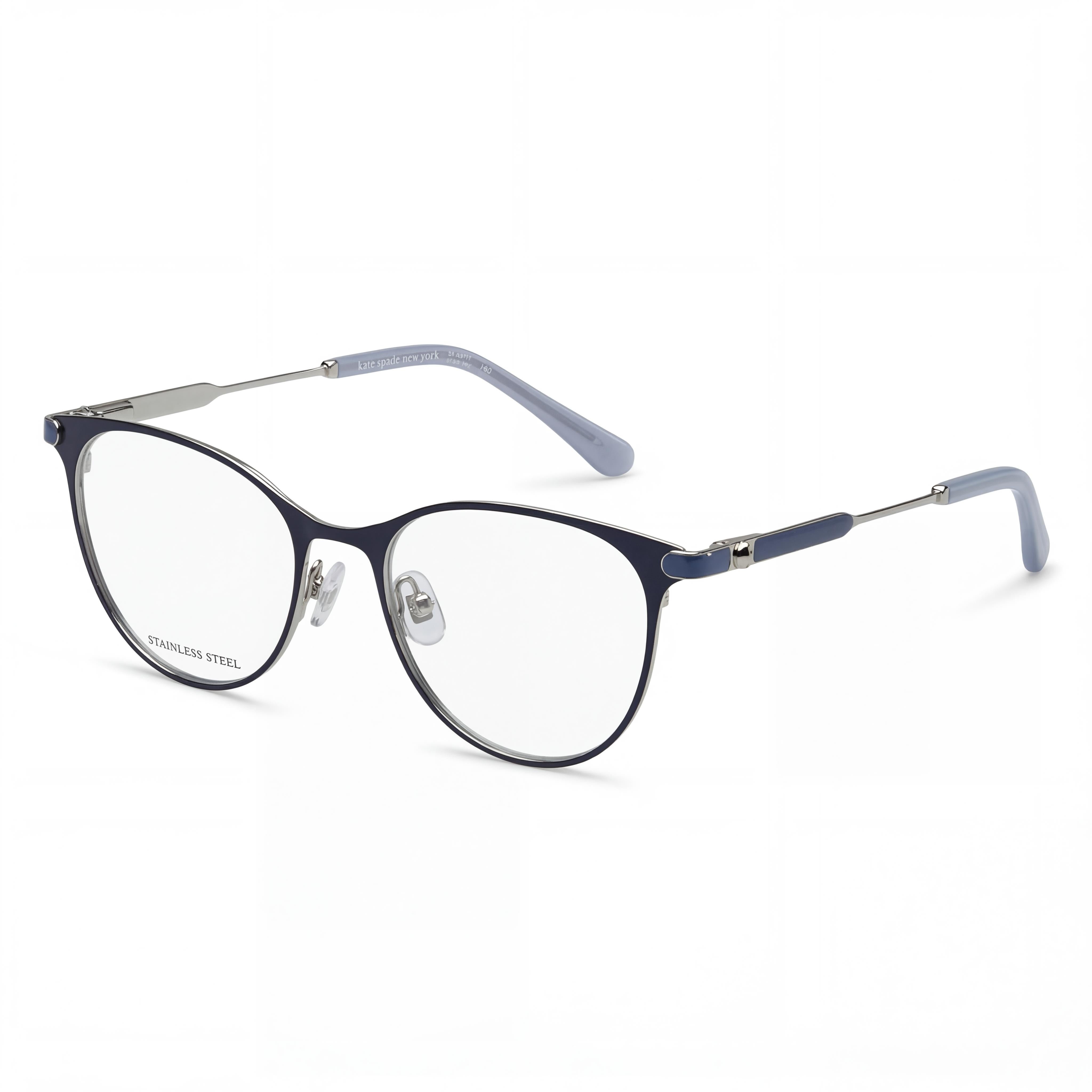 kate spade new york Modern Women's Stainless Steel Frame with Palladium Blue Polycarbonate Lenses 50mm Sunglasses, Photo 1
