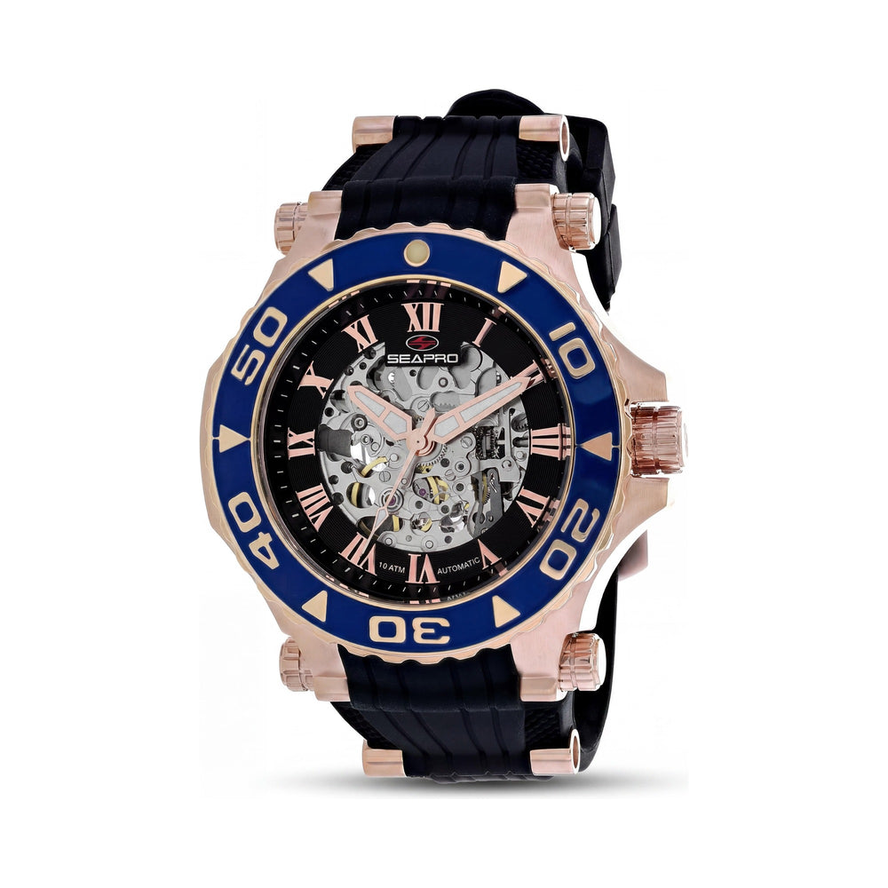 Seapro Modern Men's Black Automatic Stainless Steel Water Resistant Watch