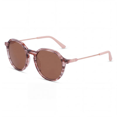 Cole Haan Ch6503 Gafas de Sol Polarizadas de Metal Unisex con Lentes Marrones, Montura en Tono Cuerno Melocotón, Protección UV del 100%, 52mm