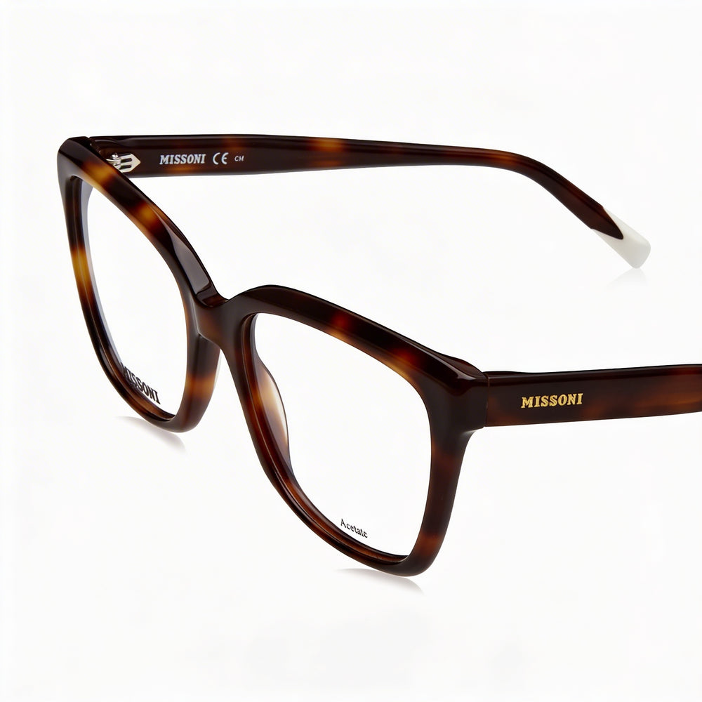 Gafas de mujer Missoni Modern con montura de acetato havana, lentes de policarbonato, lente de 53 mm, puente de 17 mm, patilla de 145 mm