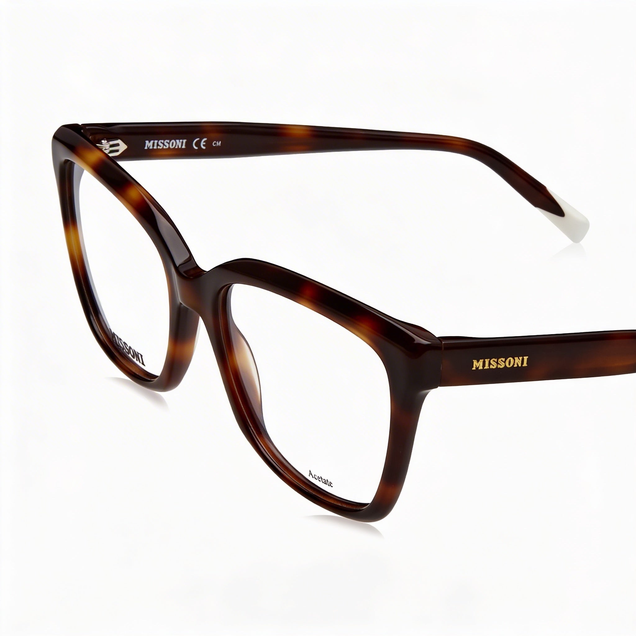 Missoni Modern Women's Eyewear with Havana Acetate Frame, Polycarbonate Lenses, 53mm Lens, 17mm Bridge, 145mm Temple, Photo 1