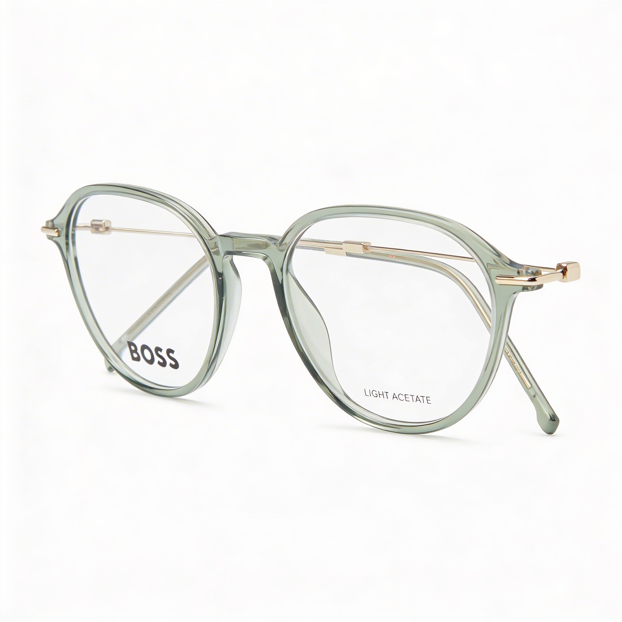 BOSS Modern Unisex Sunglasses, Green Magnesium Frame, Polycarbonate Lenses, 51mm, Photo 2