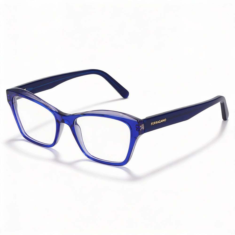 Salvatore Ferragamo SF2951N Modern Women’s Blue/Grey Acetate Frame Polycarbonate Lens Eyeglasses 53mm