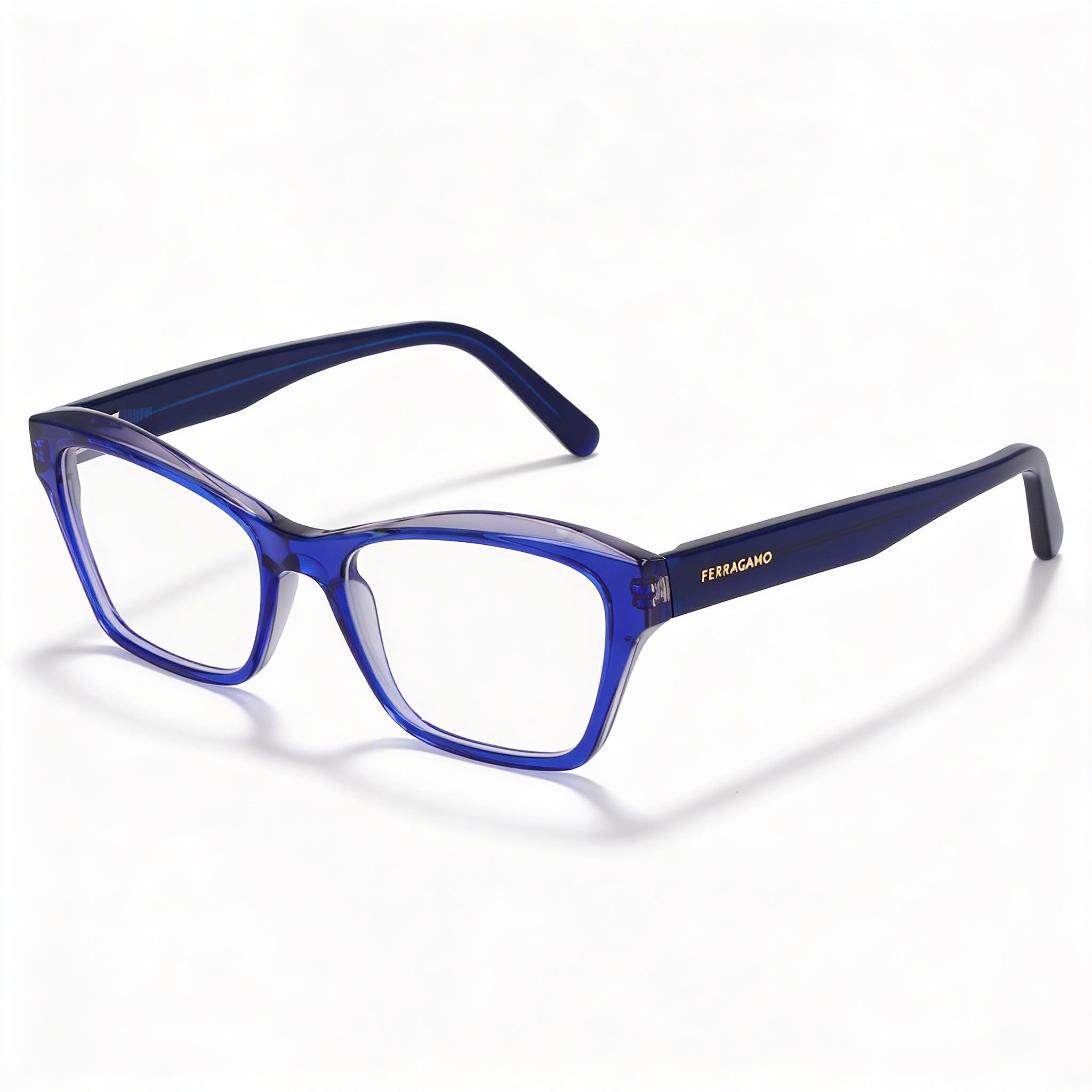 Salvatore Ferragamo SF2951N Modern Women’s Blue/Grey Acetate Frame Polycarbonate Lens Eyeglasses 53mm, Photo 1