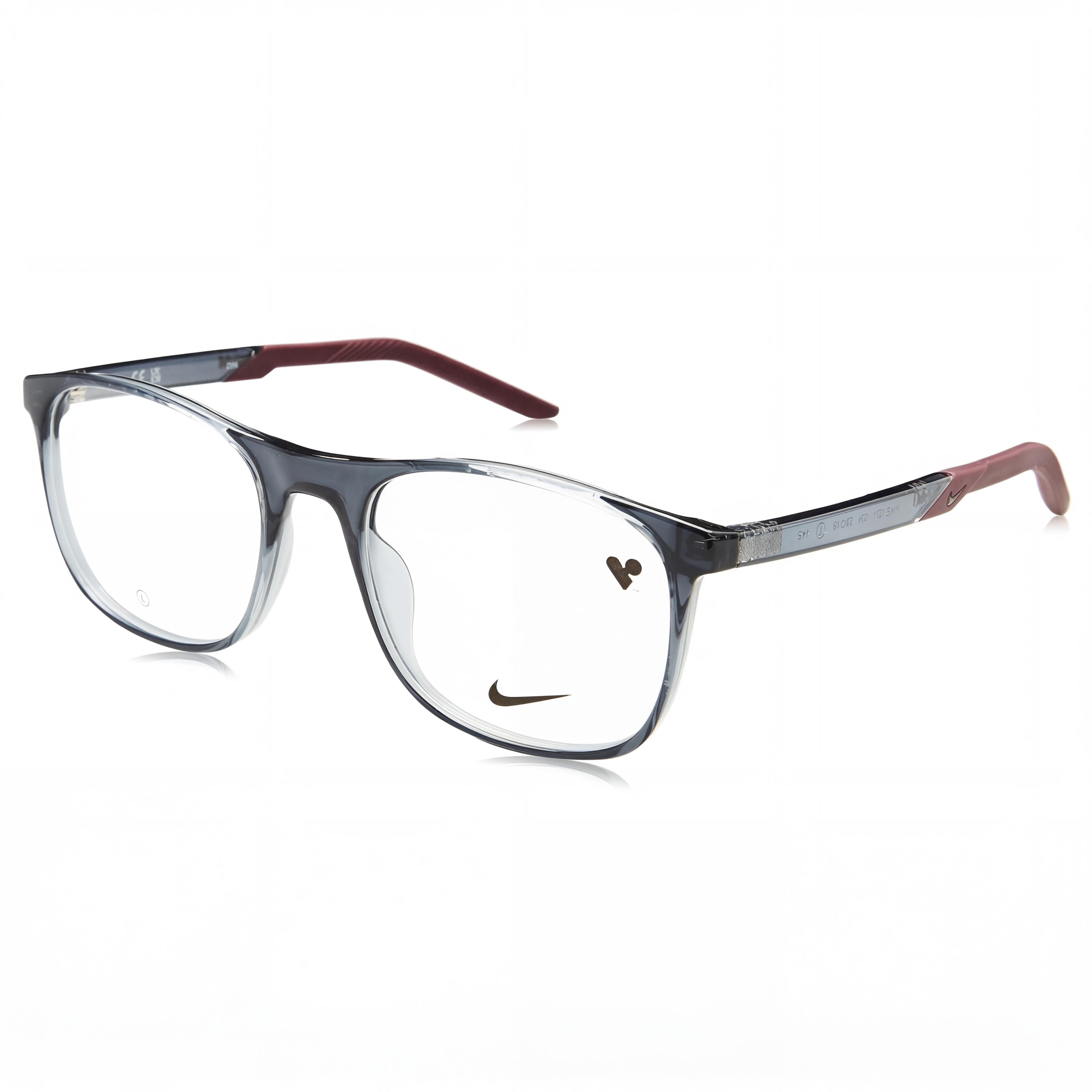 Nike Modern Unisex Optical Eyeglasses with Dark Grey Alloy Steel Frame, Frame Size 52-18-145 millimeter, Photo 1