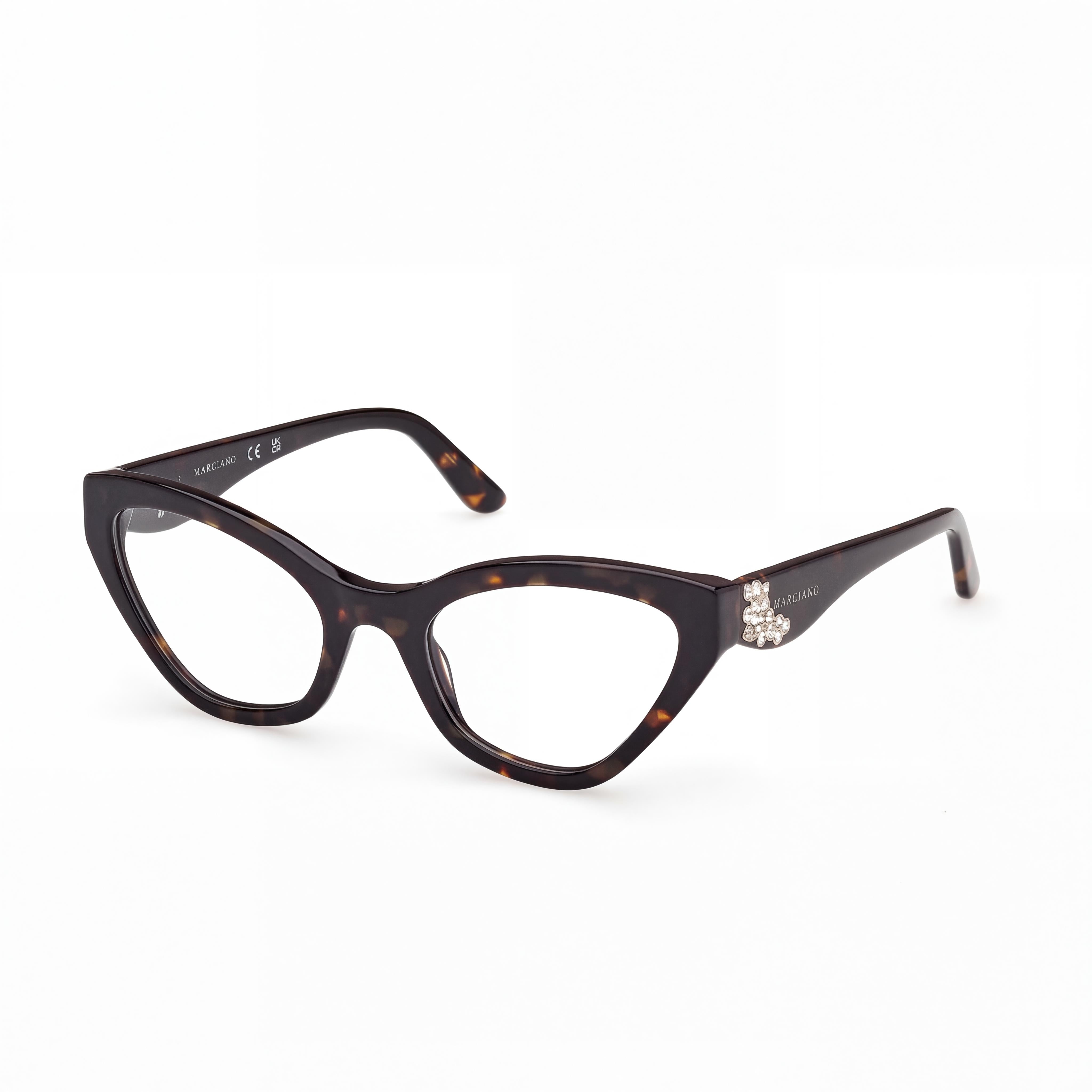Guess by Marciano Gm50038 Women's Dark Havana Plastic Frame Eyewear with Polycarbonate Lenses, 53mm, Photo 1