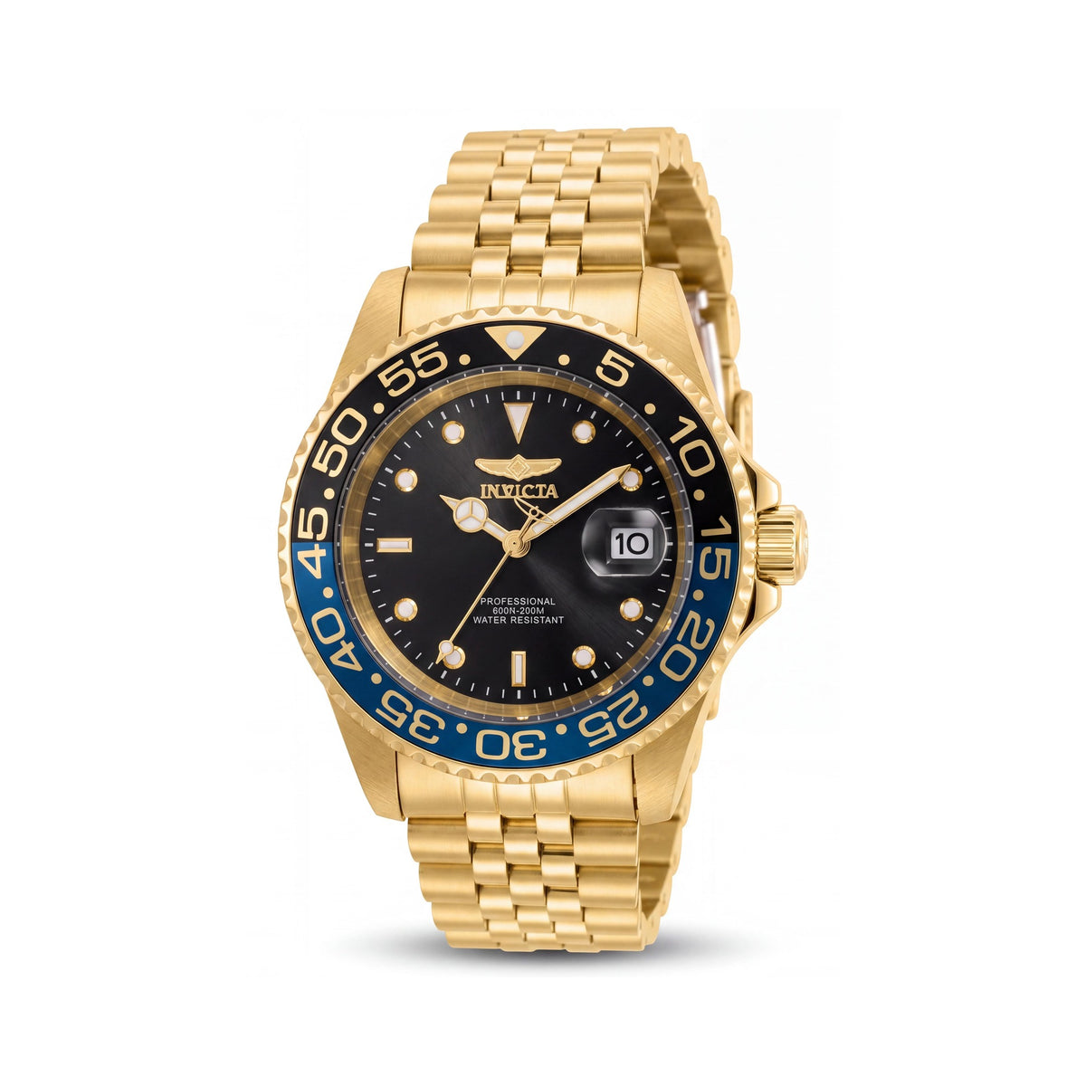 Invicta Pro Diver 36043 Unisex Gold Tone Stainless Steel Quartz Diver Watch, Black Luminous Dial, 40mm, Photo 1