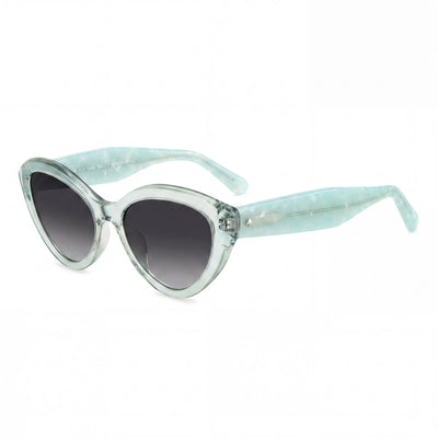 Kate Spade New York Seasonal Women’s Acetate Teal Sunglasses with UV Protection, Dark Grey Shaded 55mm