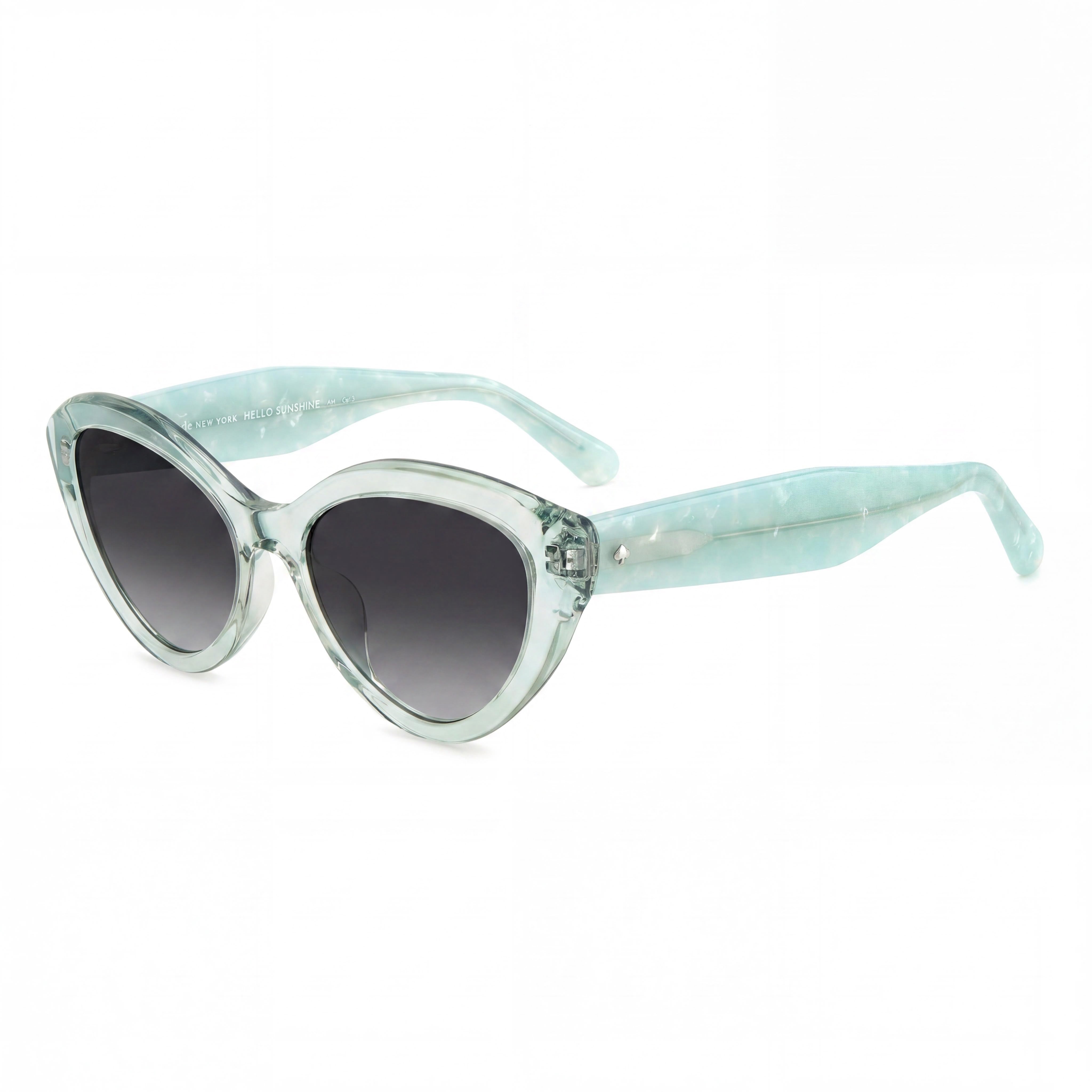 Gafas de sol de acetato teal para mujer Kate Spade New York de temporada con protección UV, gris oscuro sombreado de 55 mm, Photo 1