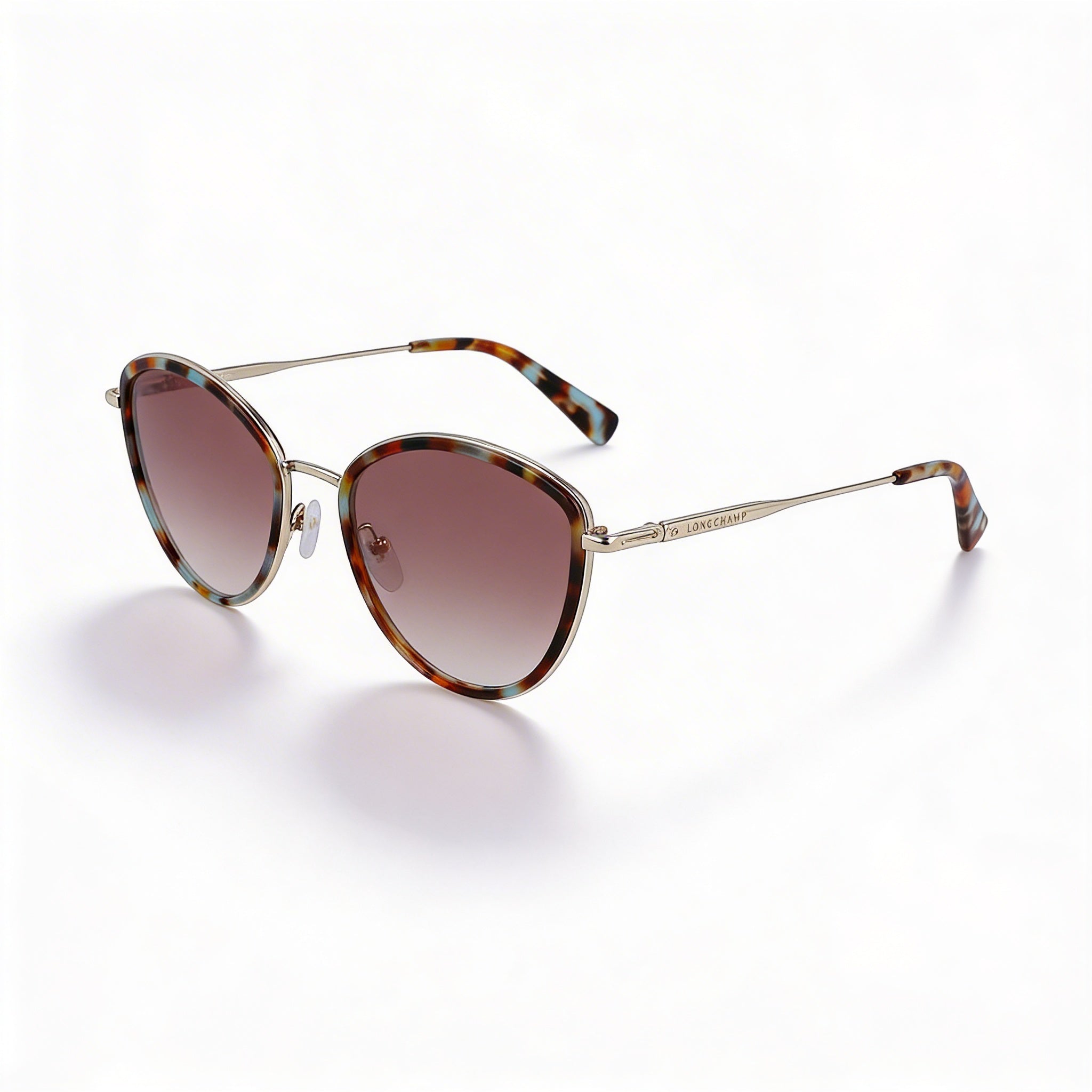 Longchamp LO170S Women's Casual Metal Gold Aqua Caramel Havana Sunglasses 54mm, Photo 1