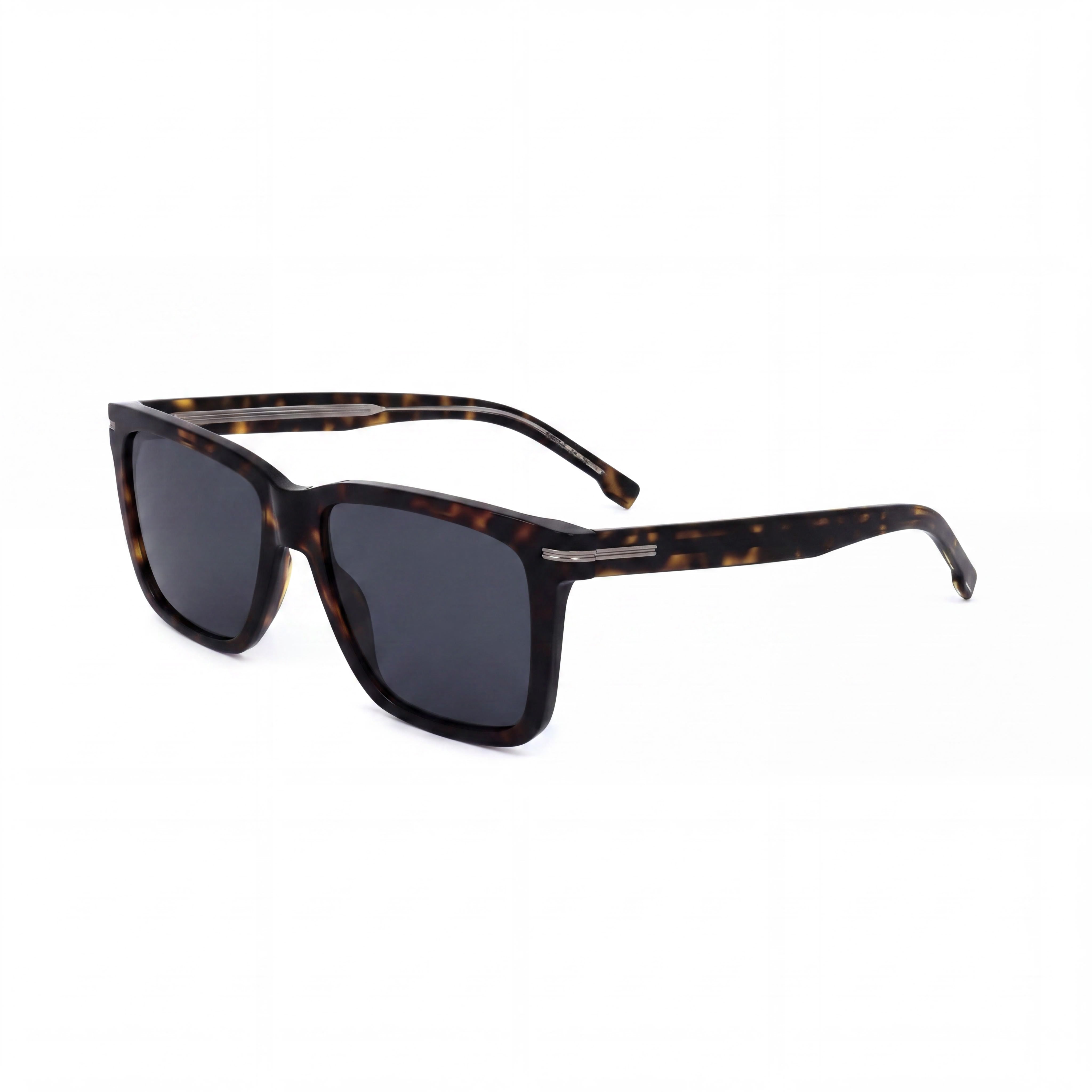 Hugo Boss Classic Unisex Dark Havana Grey Acetate Sunglasses with ECO Acetate UV Protected Lenses 55mm, Photo 1