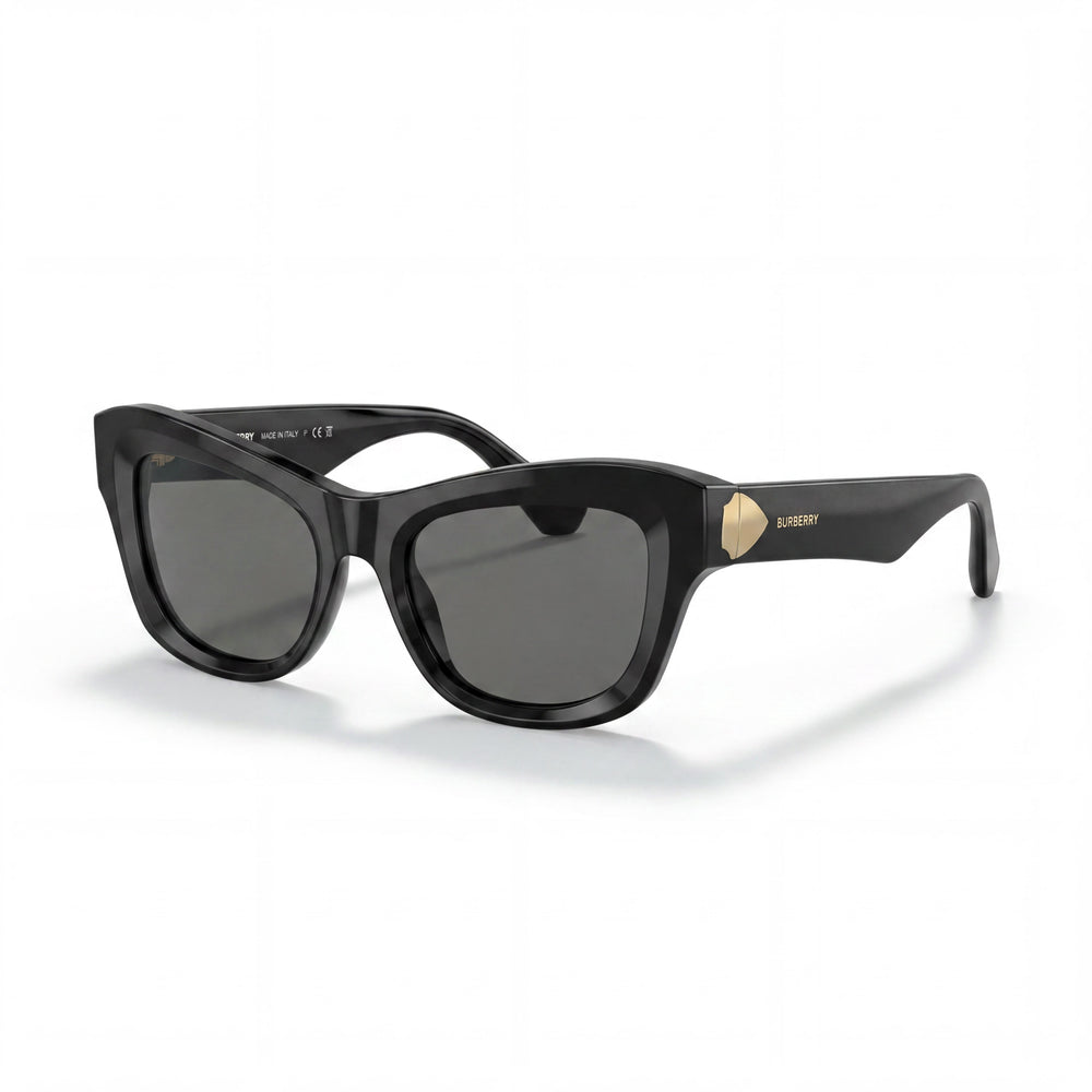BURBERRY Be 4442u Unisex Black Dark Grey Acetate Cat Eye Sunglasses 51mm