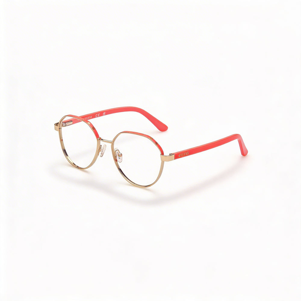 Guess Gu50124 Women's Stainless Steel Shiny Deep Gold Pink 51mm Eyeglasses