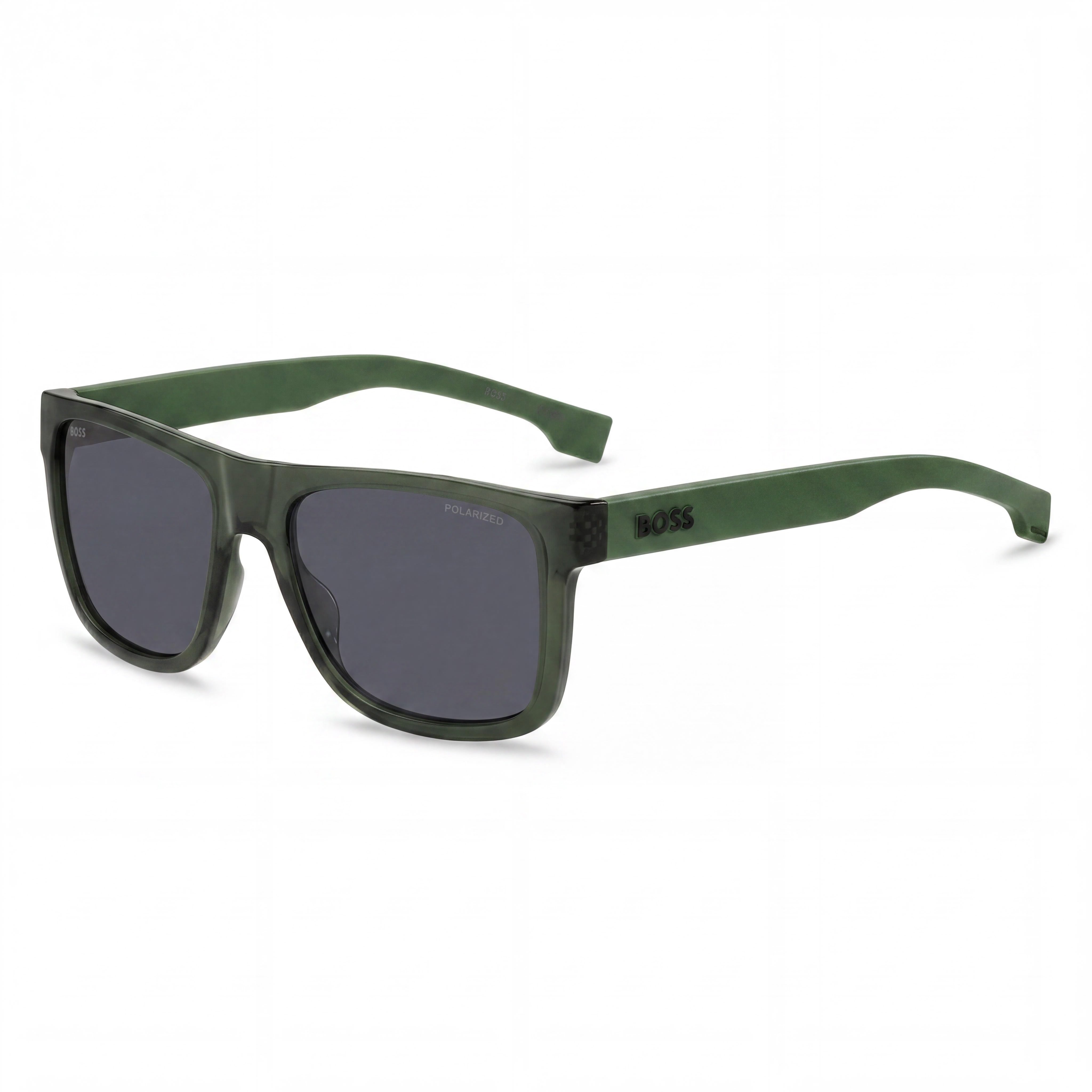 Hugo Boss Boss 1647/S Men's Green ECO CELLULOSE P.INJ Frame Grey Lens 100% UV Protection Sunglasses 55mm, Photo 1