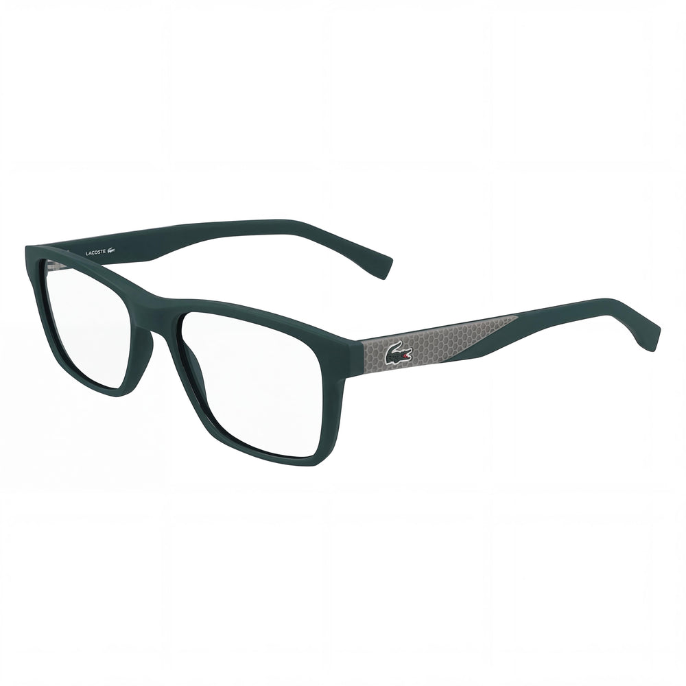 Monturas oftálmicas Lacoste Casual para hombre, verde mate, con lentes de plástico transparente, talla 54-17-150