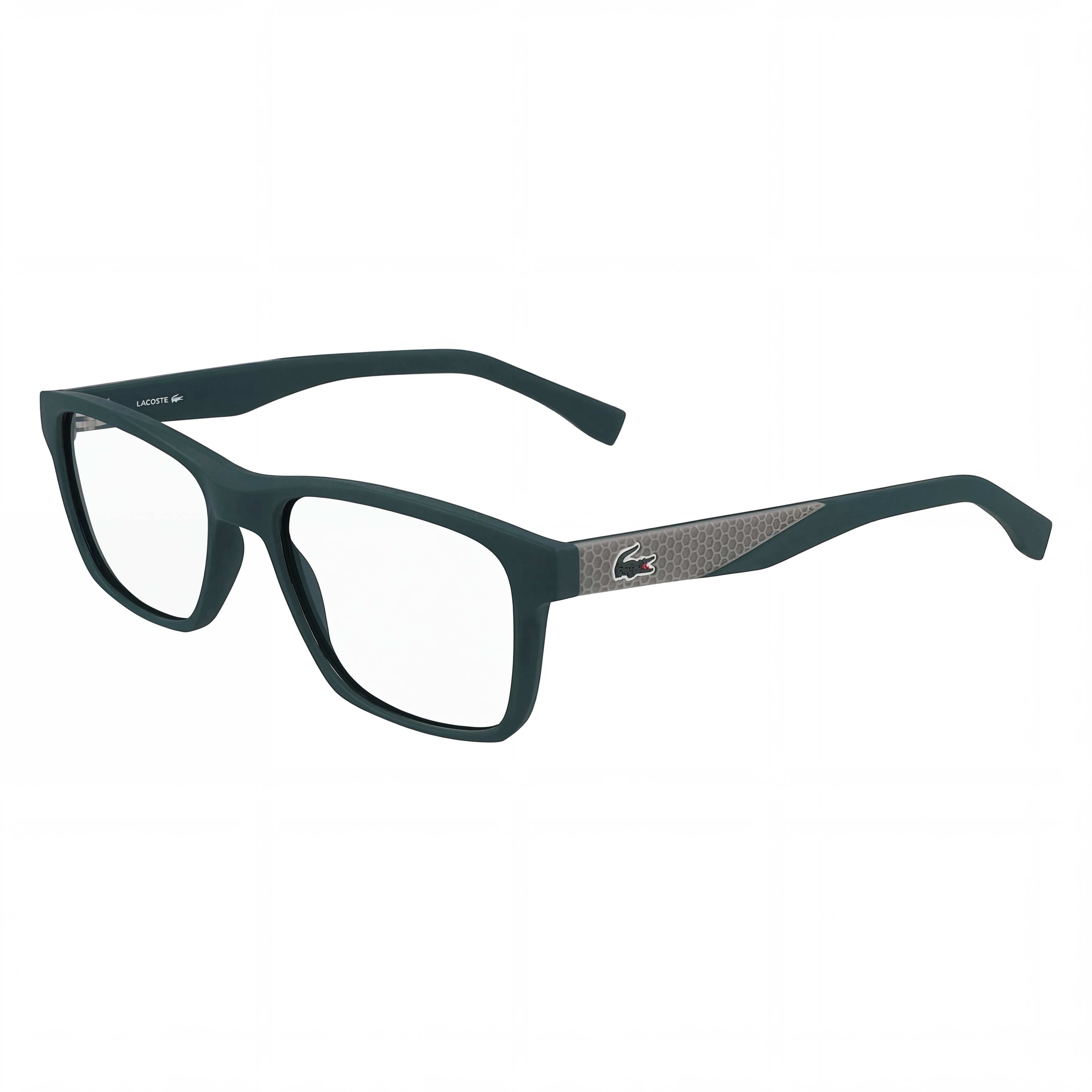 Lacoste Casual Men's Ophthalmic Frames, Matte Green, with Transparent Plastic Lenses, Size 54-17-150, Photo 1