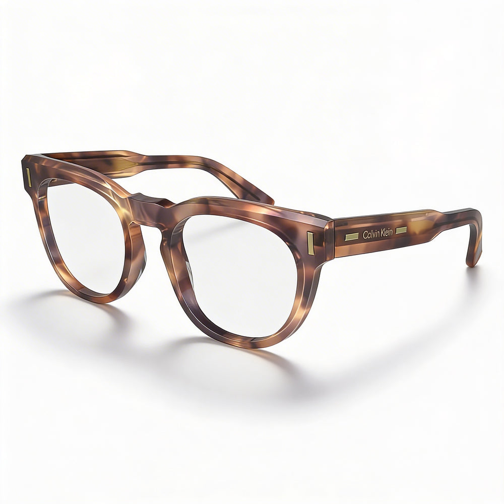 Gafas de acetato unisex Calvin Klein Ck23542, montura Havana color nude, lentes de policarbonato no polarizado, 49 mm