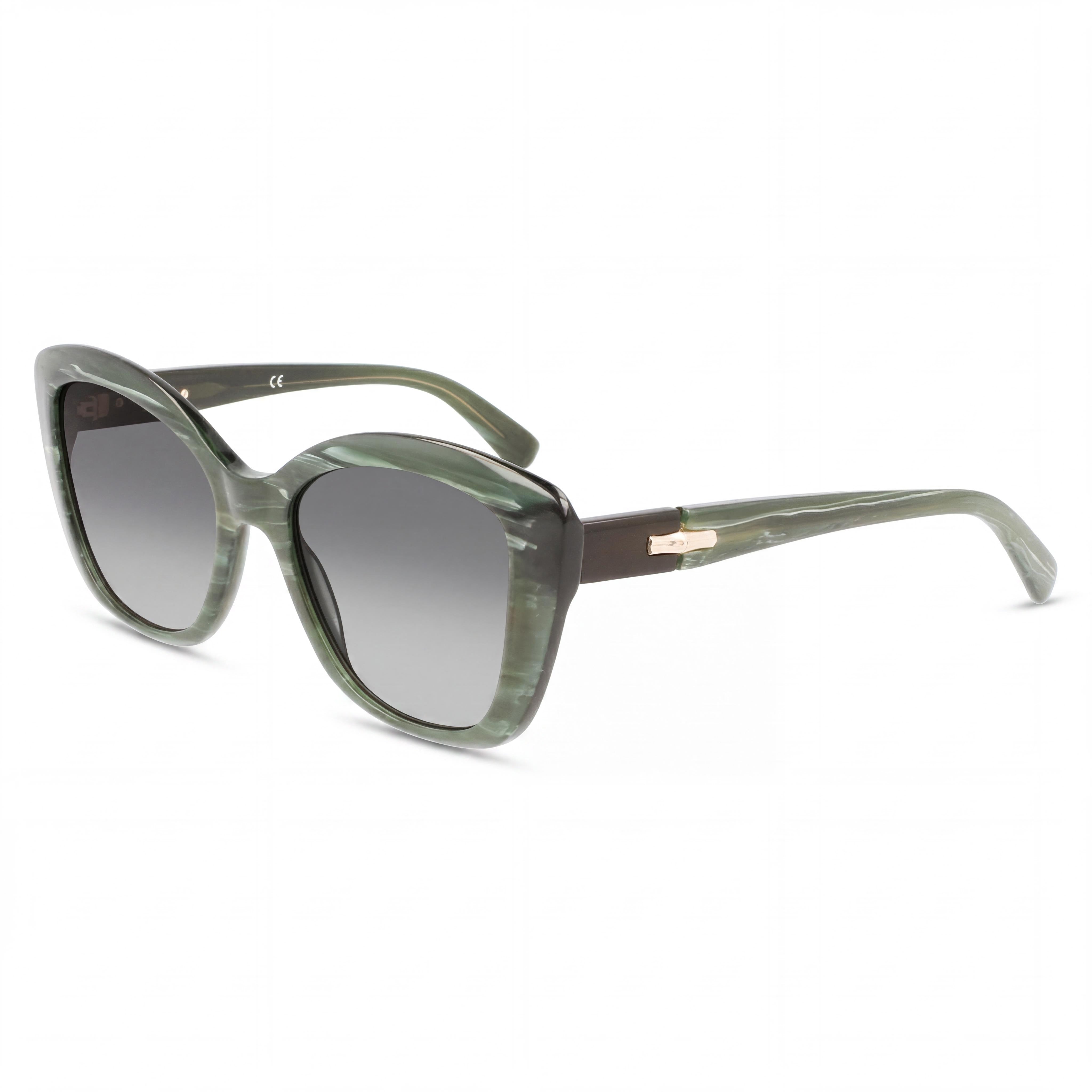 Longchamp Classic Women's Green Malachite Acetate Frame Polycarbonate Lens Non-Polarized Sunglasses 54mm, Photo 1