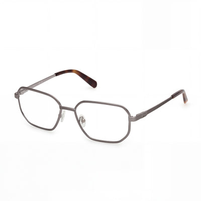 GUESS Gu50240 Men's Metal Frame Eyeglasses with Transparent Lenses, Shiny Satin Gunmetal 56-17-145