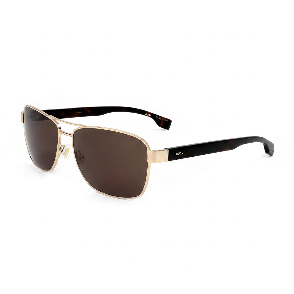 Gafas de sol polarizadas de metal para hombre Hugo Boss 1559/O/S, montura dorada marrón, lentes marrones, protección 100% UV, 60 mm
