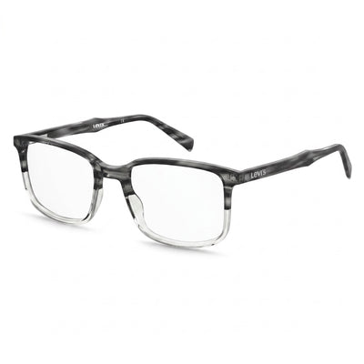 Levi's LV 5019 Men's Rectangle Polymethyl Methacrylate Eyeglasses Transparent White Grey Horn 54-19-145