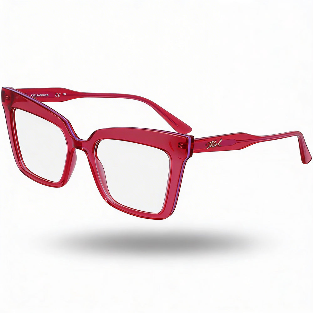 Gafas de sol Karl Lagerfeld Modern para mujer con montura inyectada color cereza, lentes de policarbonato, 51 mm de ancho de lente