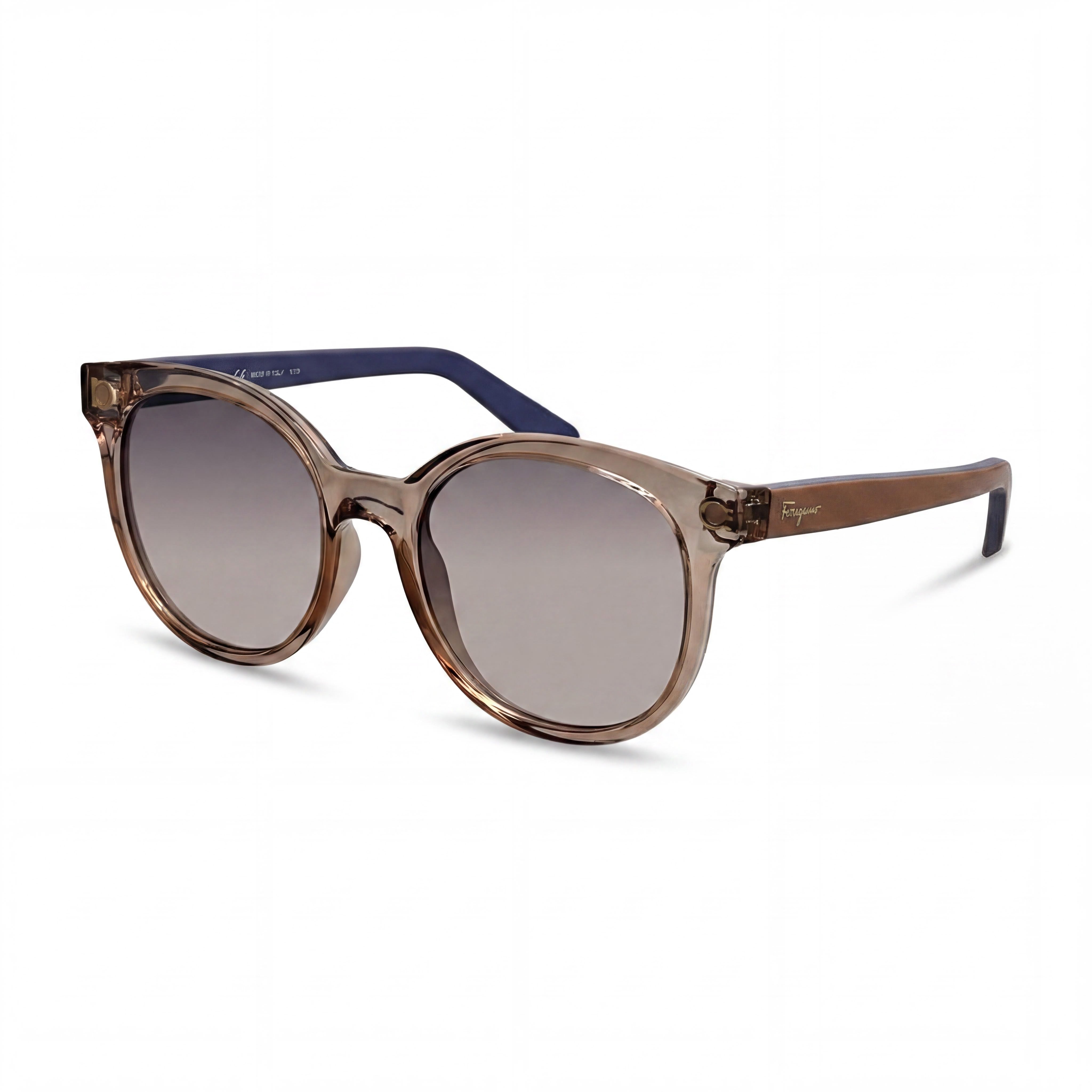 Gafas de sol contemporáneas Salvatore Ferragamo para mujer, montura de metal color nude y cristales grises, protección UV, no polarizadas, 53 mm, Photo 1