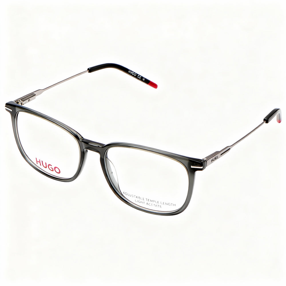 Gafas unisex modernas HUGO con montura de magnesio gris y lentes de policarbonato no polarizadas de 52 mm