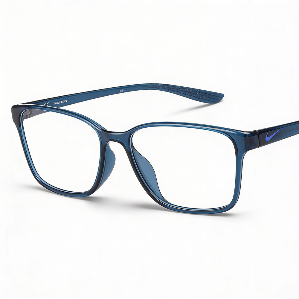 Nike 7027 Metal Frame Eyeglasses for Men with Lenses, Midnight Turq, 53-15-140