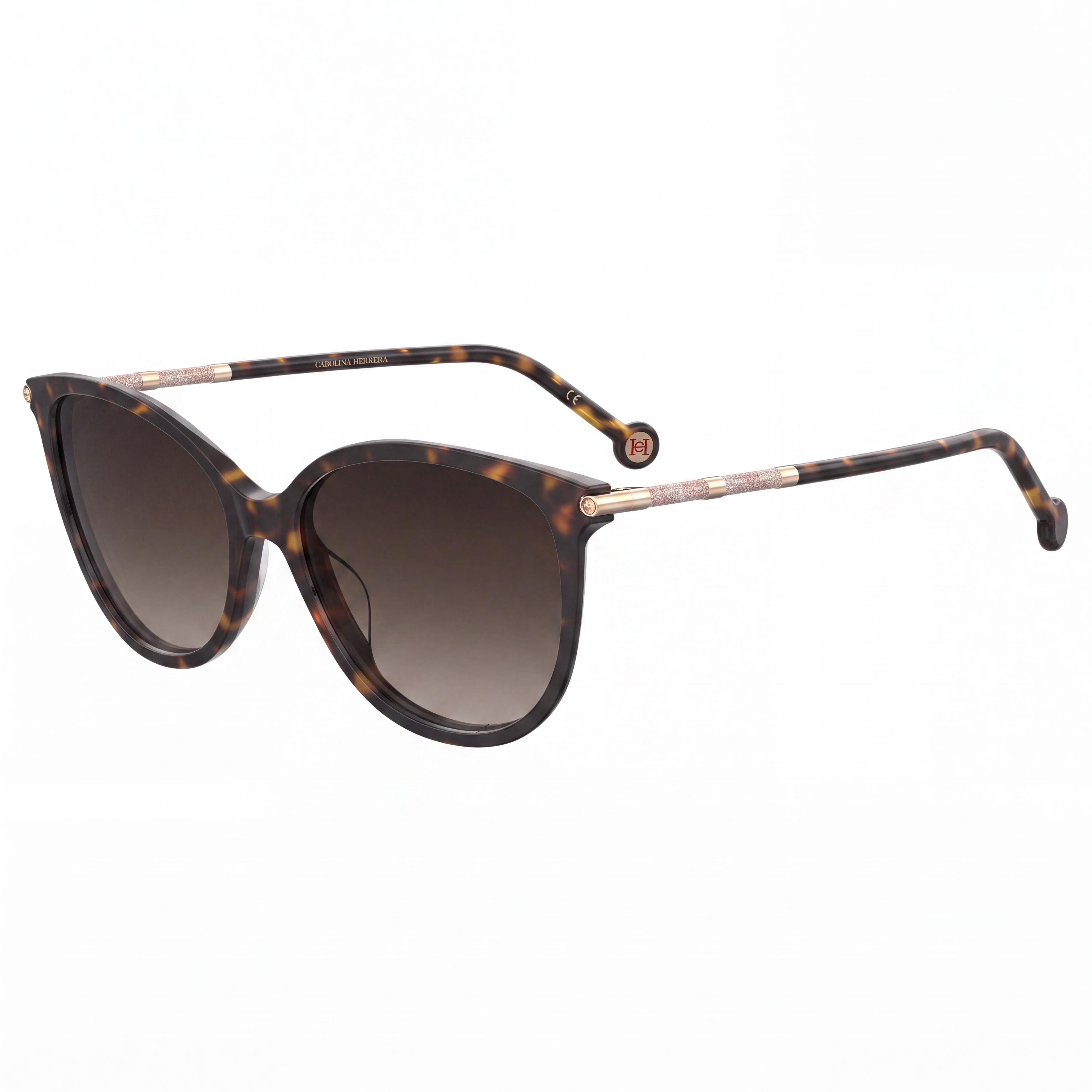 Carolina Herrera Men's Her 0189/G/S Acetate Frame Polyester Lens Havana Gold Brown UV Protected Sunglasses 57mm, Photo 1