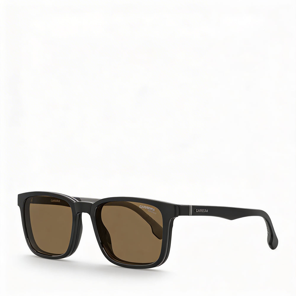 Carrera CA-8045-CS Unisex Black/Brown Clip-on Injection Propionate Sunglasses with 100% UV Protection Bronze Lens 53mm